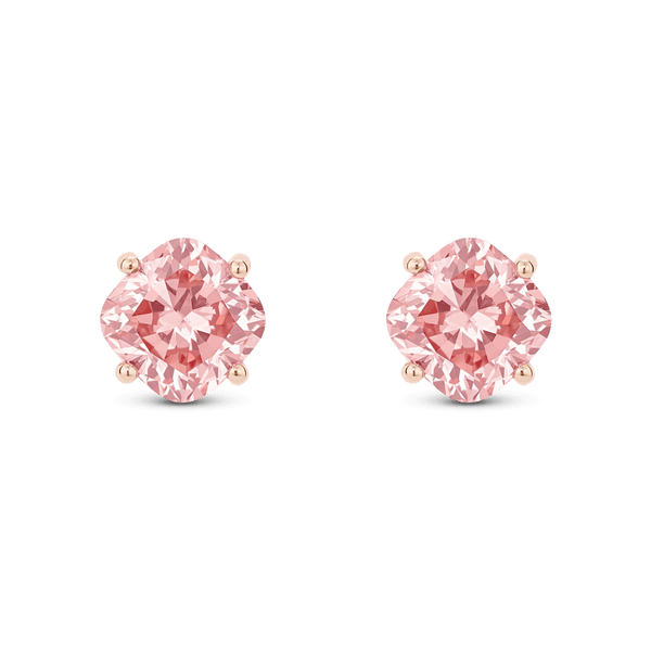 The Pink Cushion Solitaire Studs Earrings Lightbox Jewelry 