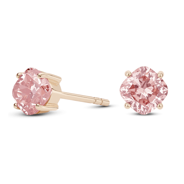 The Pink Cushion Solitaire Studs Earrings Lightbox Jewelry 