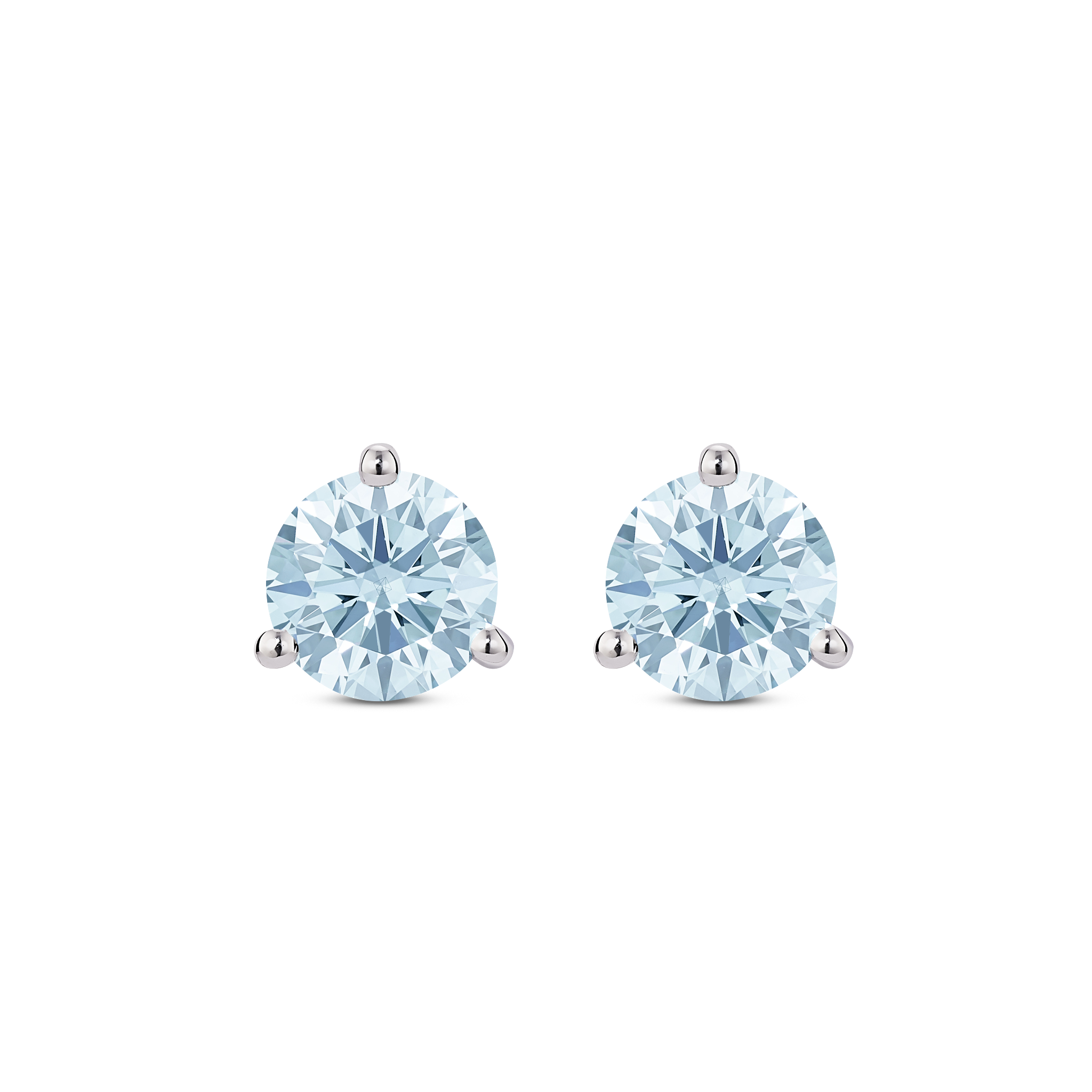 The Pink Round Brilliant Solitaire Studs