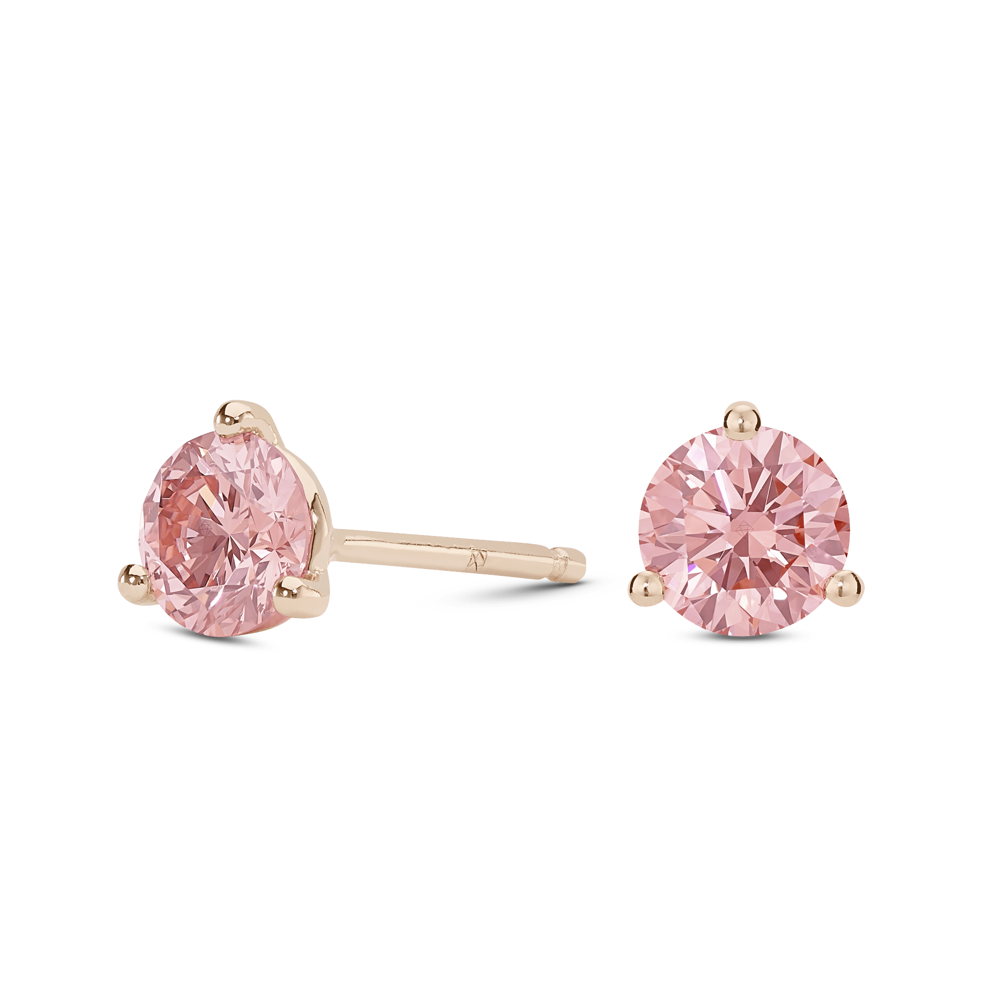 The Pink Round Brilliant Solitaire Studs