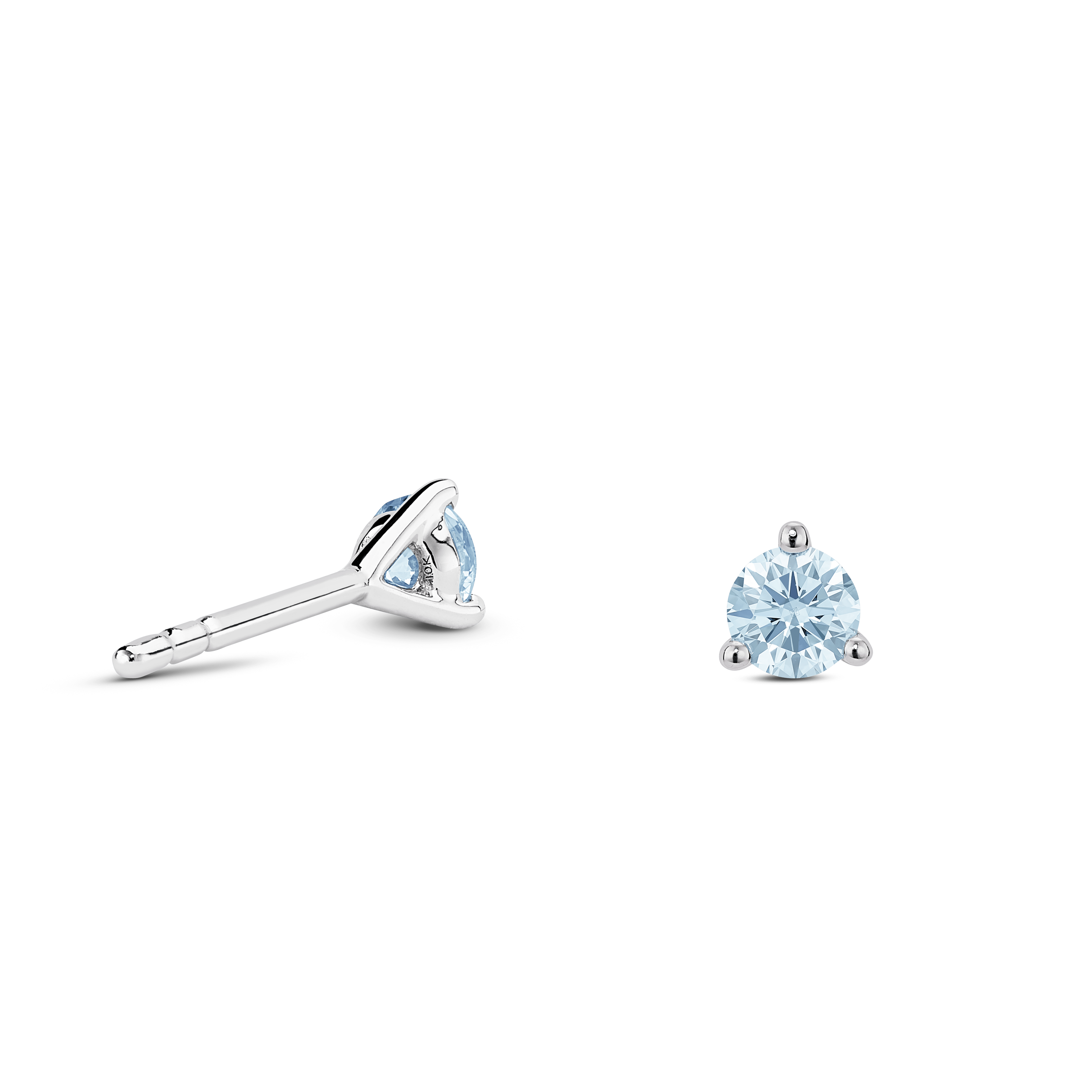 The Blue Mini Round Brilliant Solitaire Studs Earrings Lightbox Jewelry 