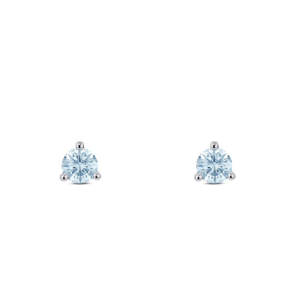 The Blue Mini Round Brilliant Solitaire Studs Earrings Lightbox Jewelry 