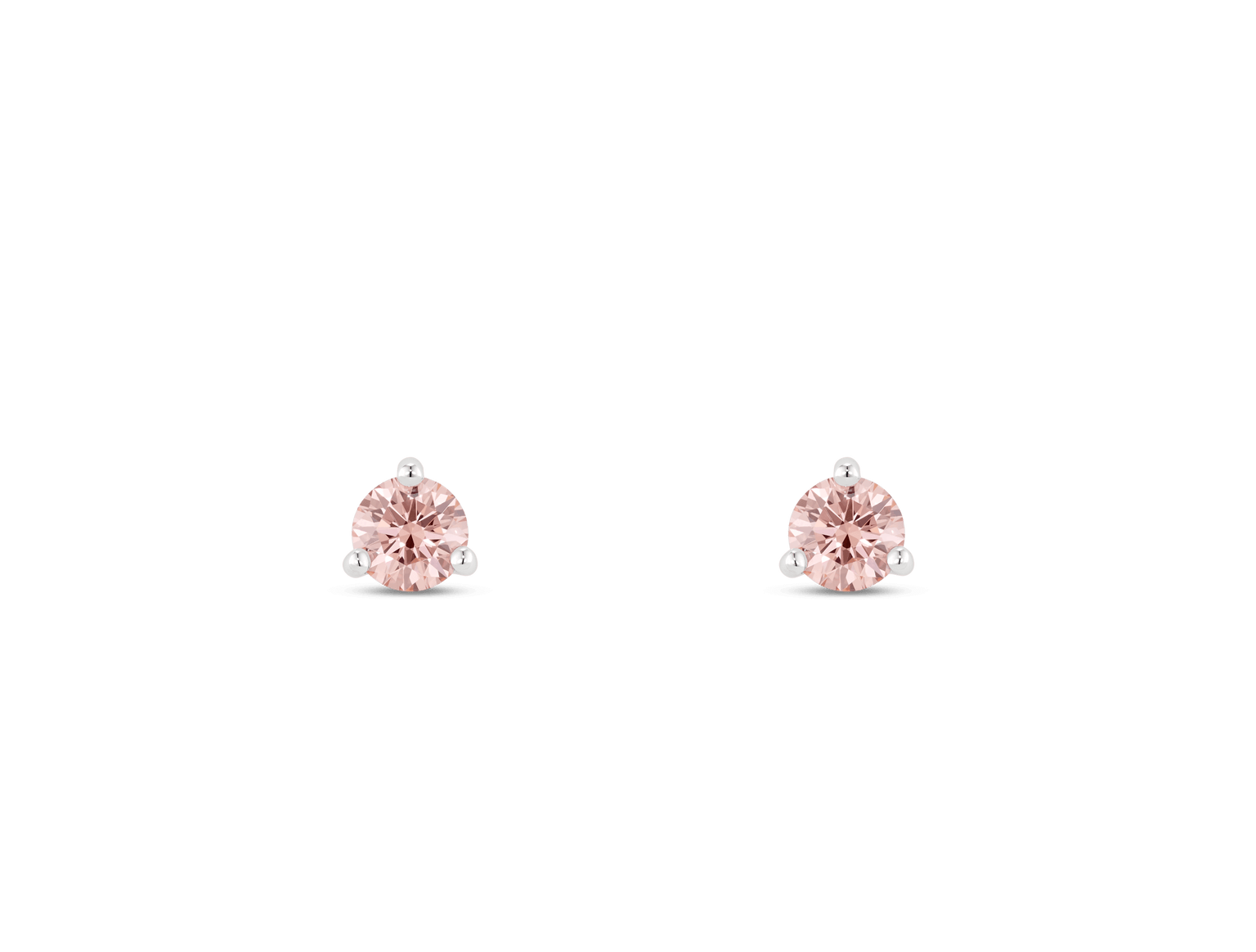 Lab-Grown Diamond ¼ct. tw. Mini Round Brilliant Solitaire Studs | Pink