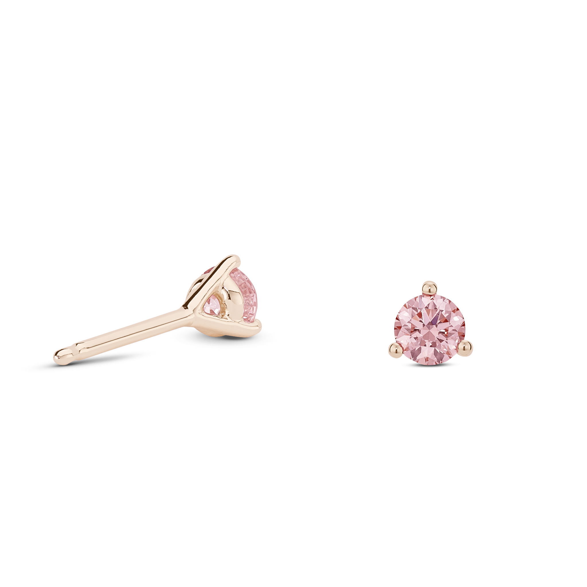 The Pink Mini Round Brilliant Solitaire Studs