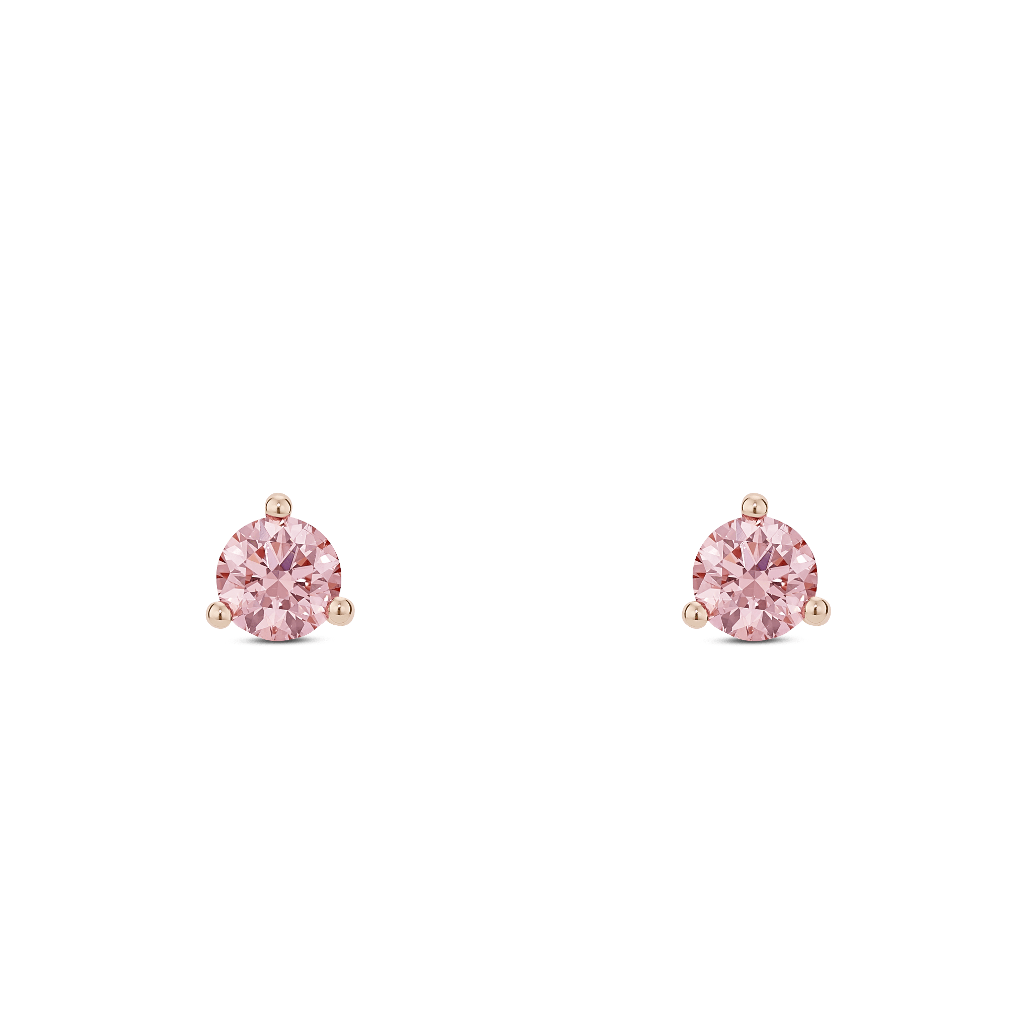 The Pink Mini Round Brilliant Solitaire Studs