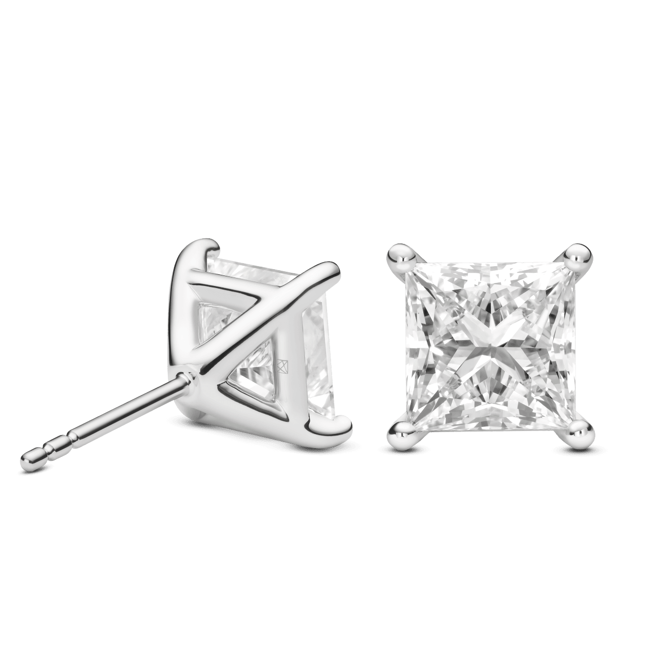 The Princess Solitaire Studs Earrings Lightbox Jewelry 