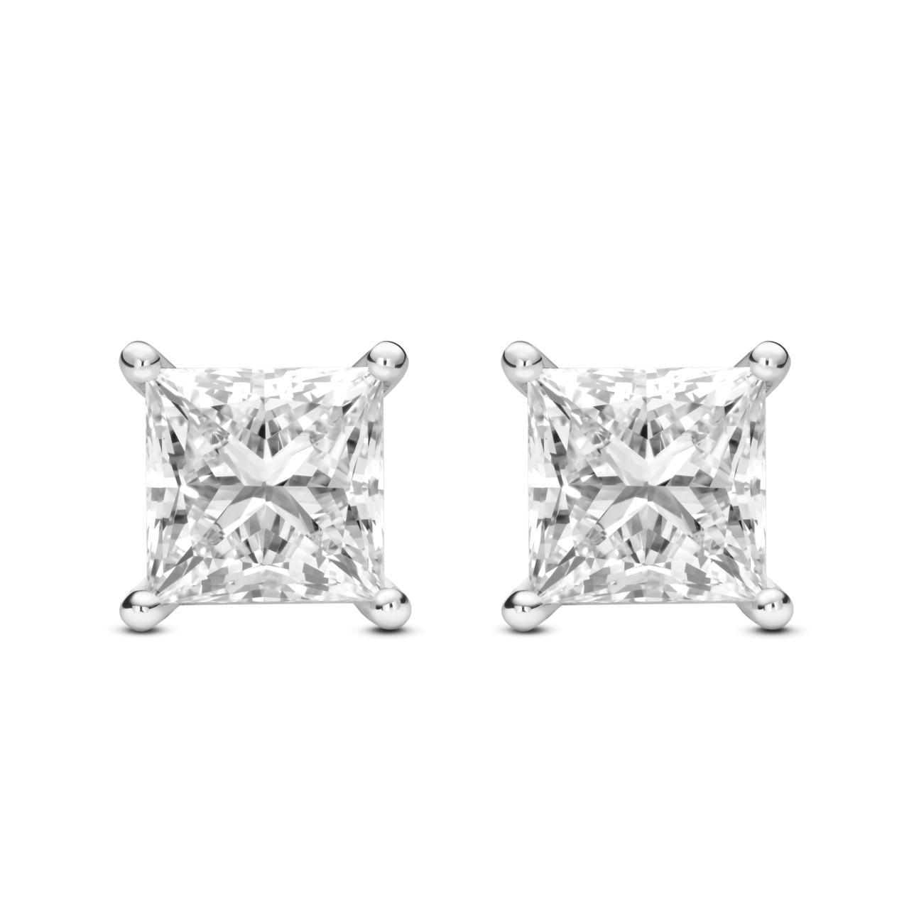 The Princess Solitaire Studs Earrings Lightbox Jewelry 