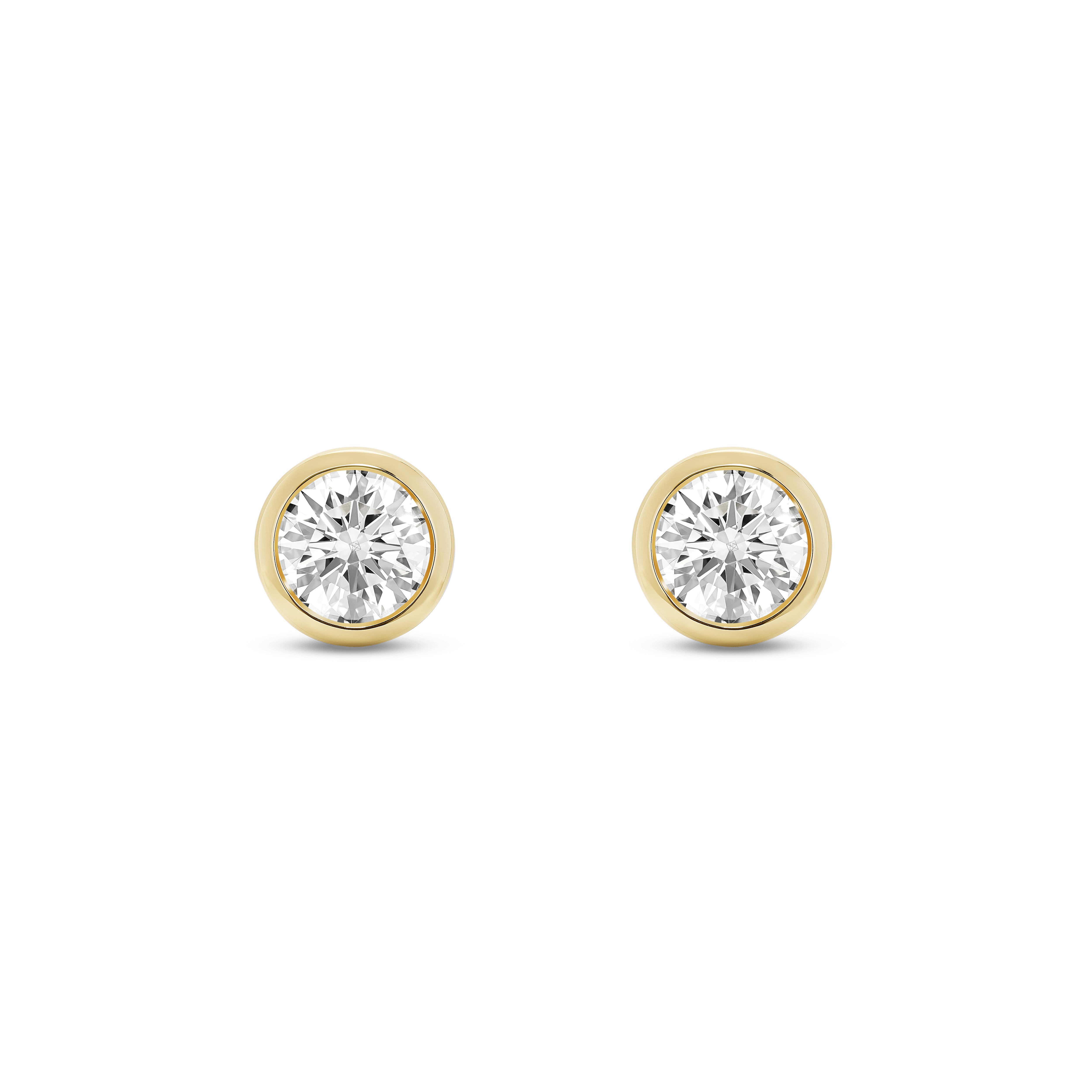 The Bezel Round Brilliant Solitaire Studs