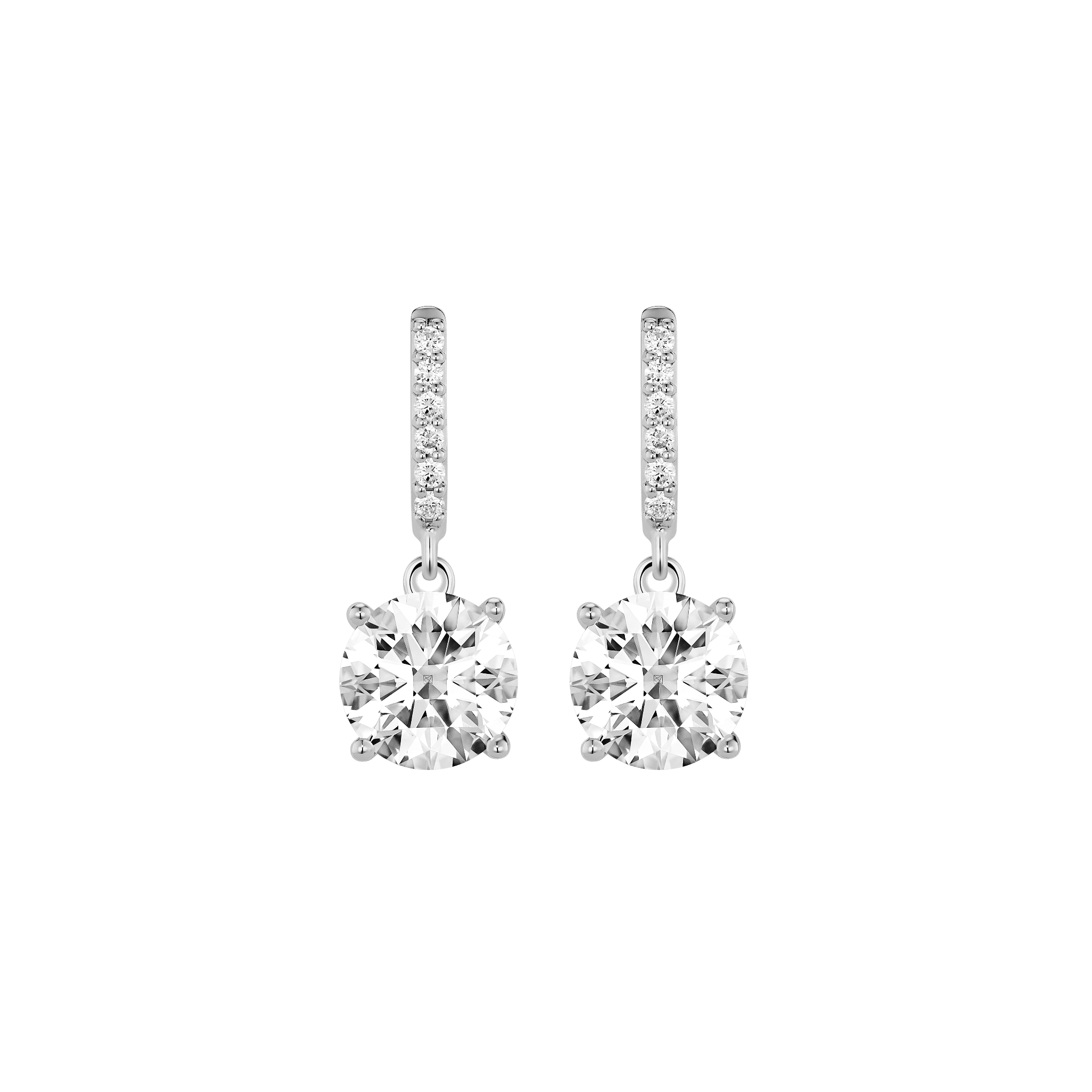 The Round Brilliant Solitaire Drop Earrings