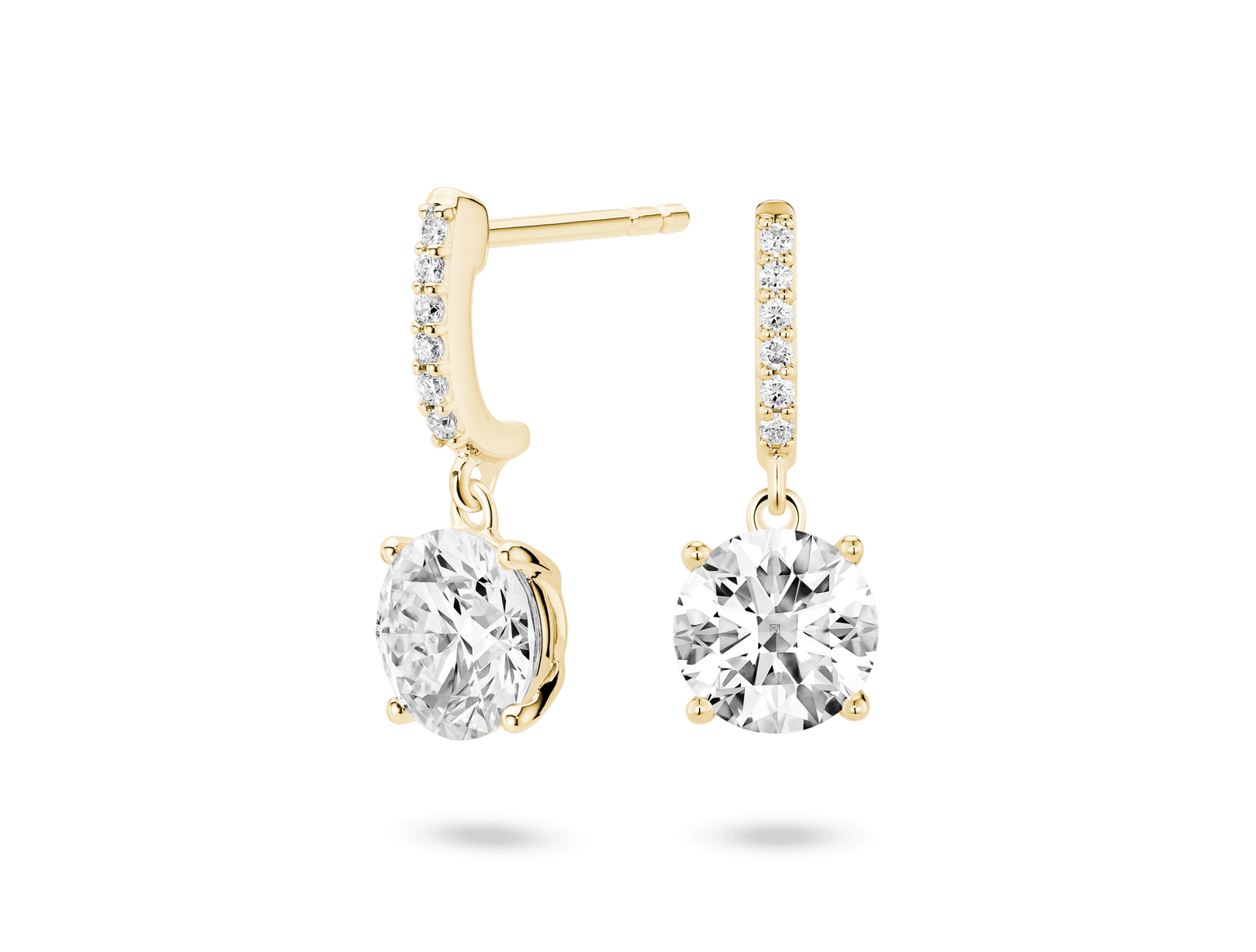 Lab-Grown Diamond 2ct. tw. Round Brilliant Solitaire Drop Earrings | White