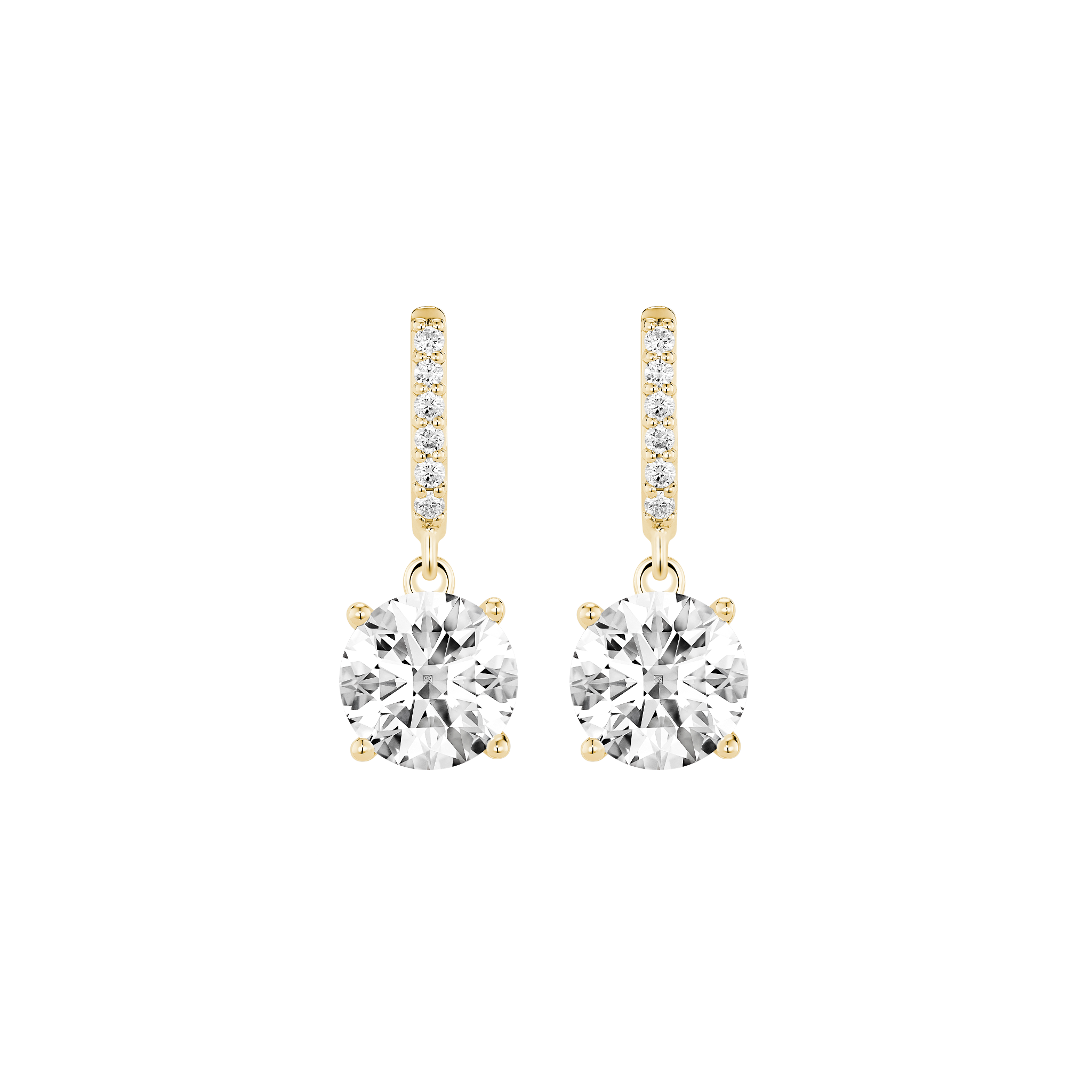 The Round Brilliant Solitaire Drop Earrings