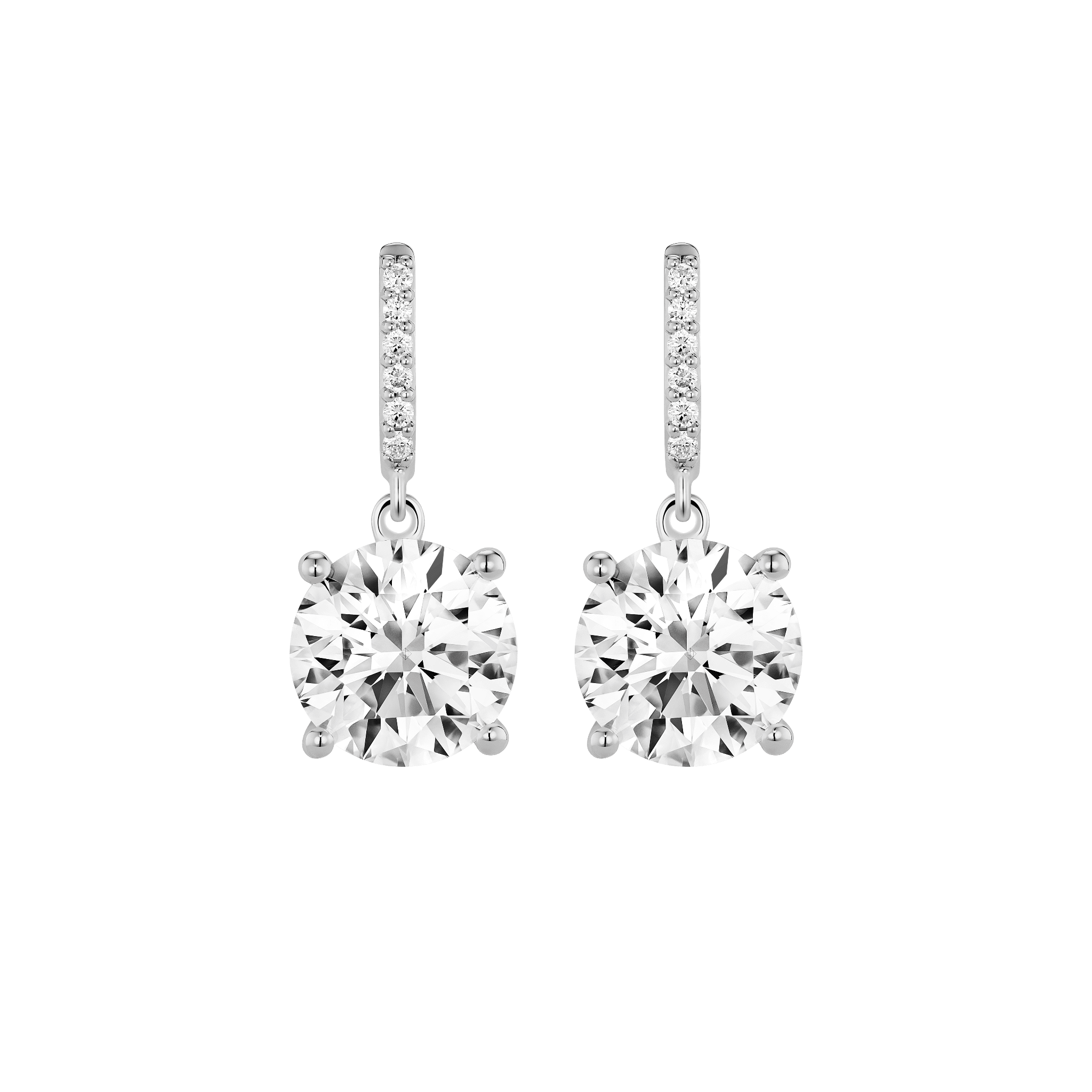 The Round Brilliant Solitaire Drop Earrings