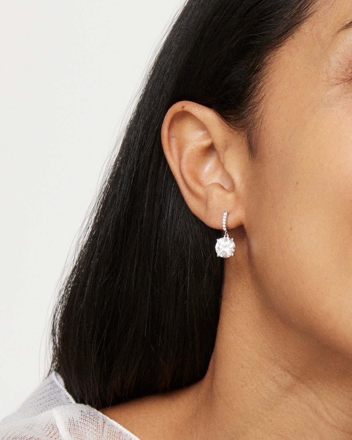 The Round Brilliant Solitaire Drop Earrings