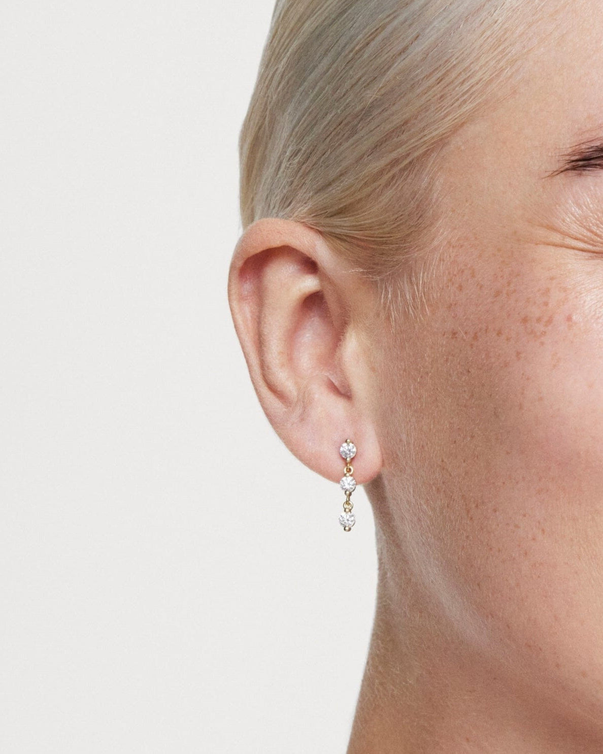The Round Brilliant Line Drop Earrings