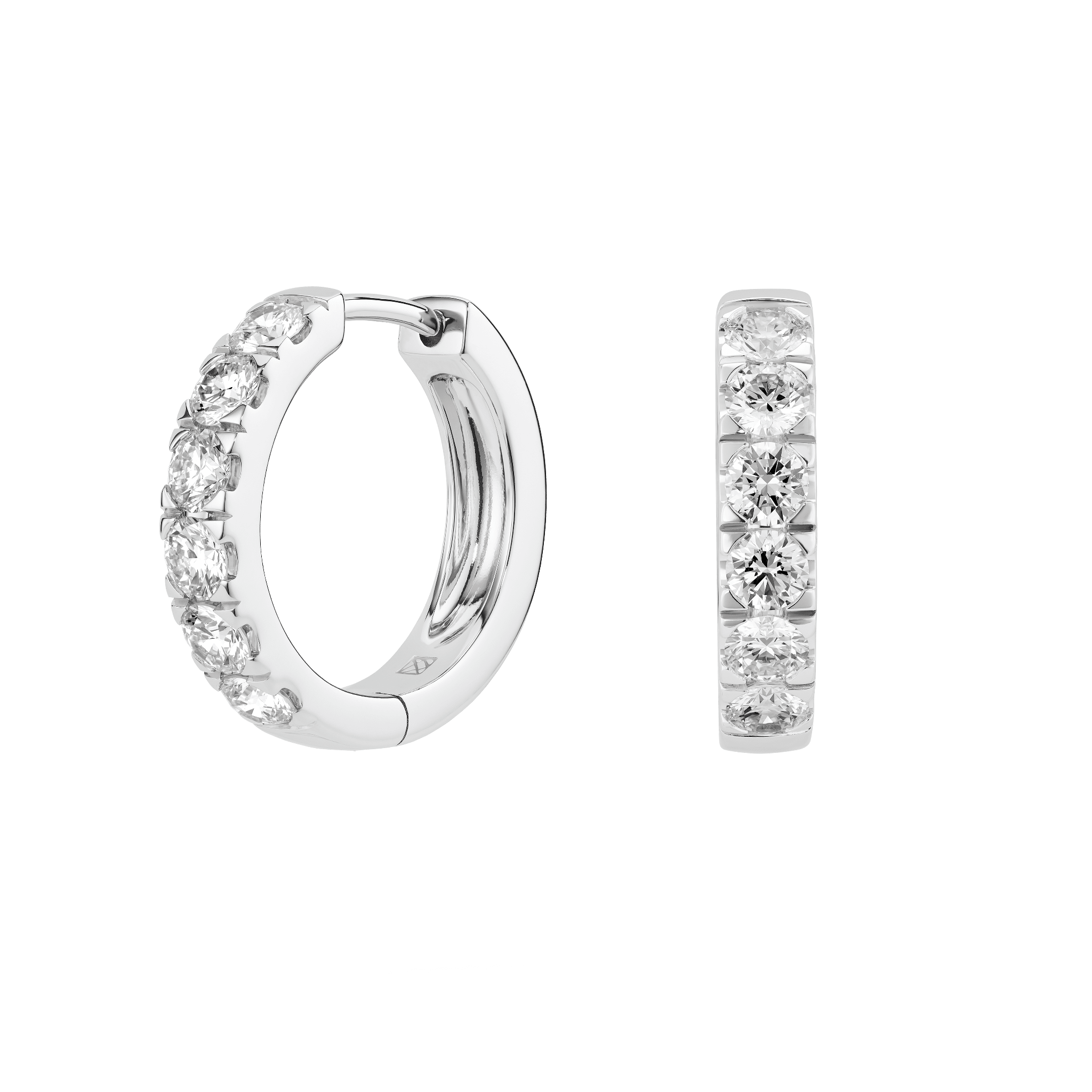 1⅕ct. tw. Round Brilliant Pavé Huggie Hoops | Lightbox Jewelry