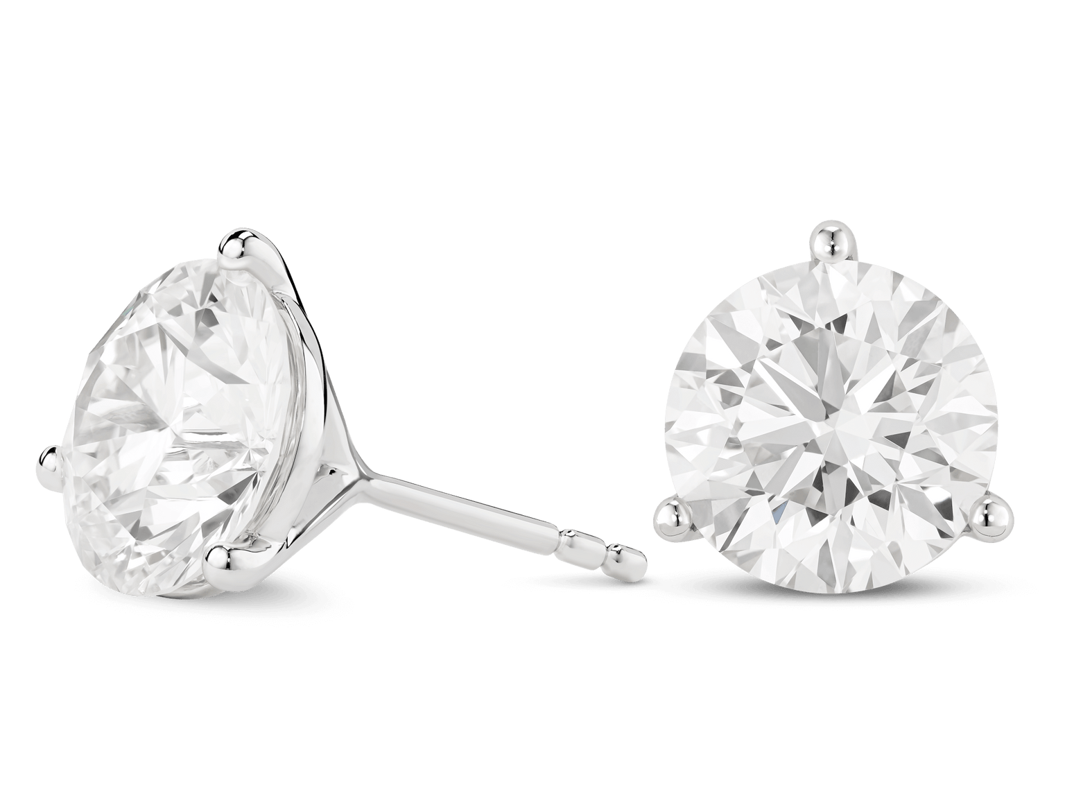 Lab-Grown Diamond 5ct. tw. Round Brilliant Solitaire Studs | White
