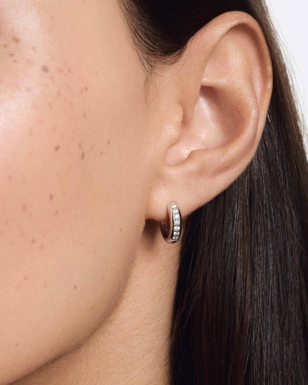 The Passage Hoop Earrings | White