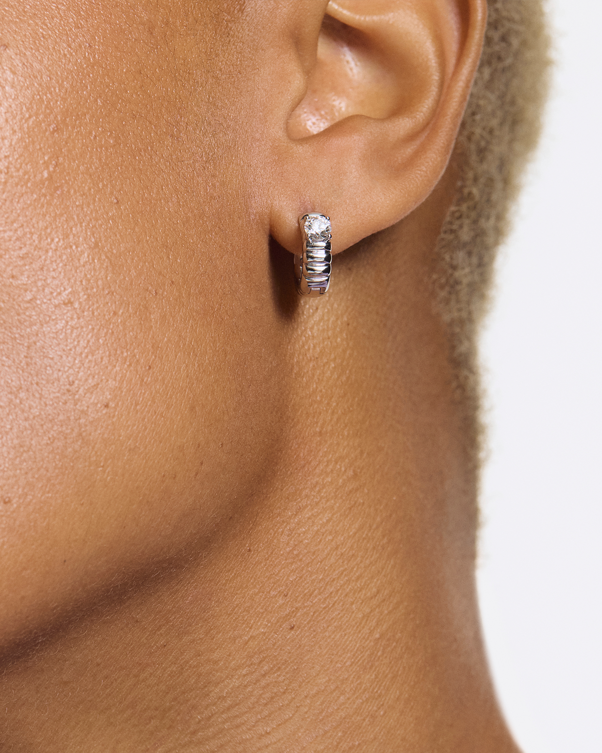 The Poet Hoop Earrings | White