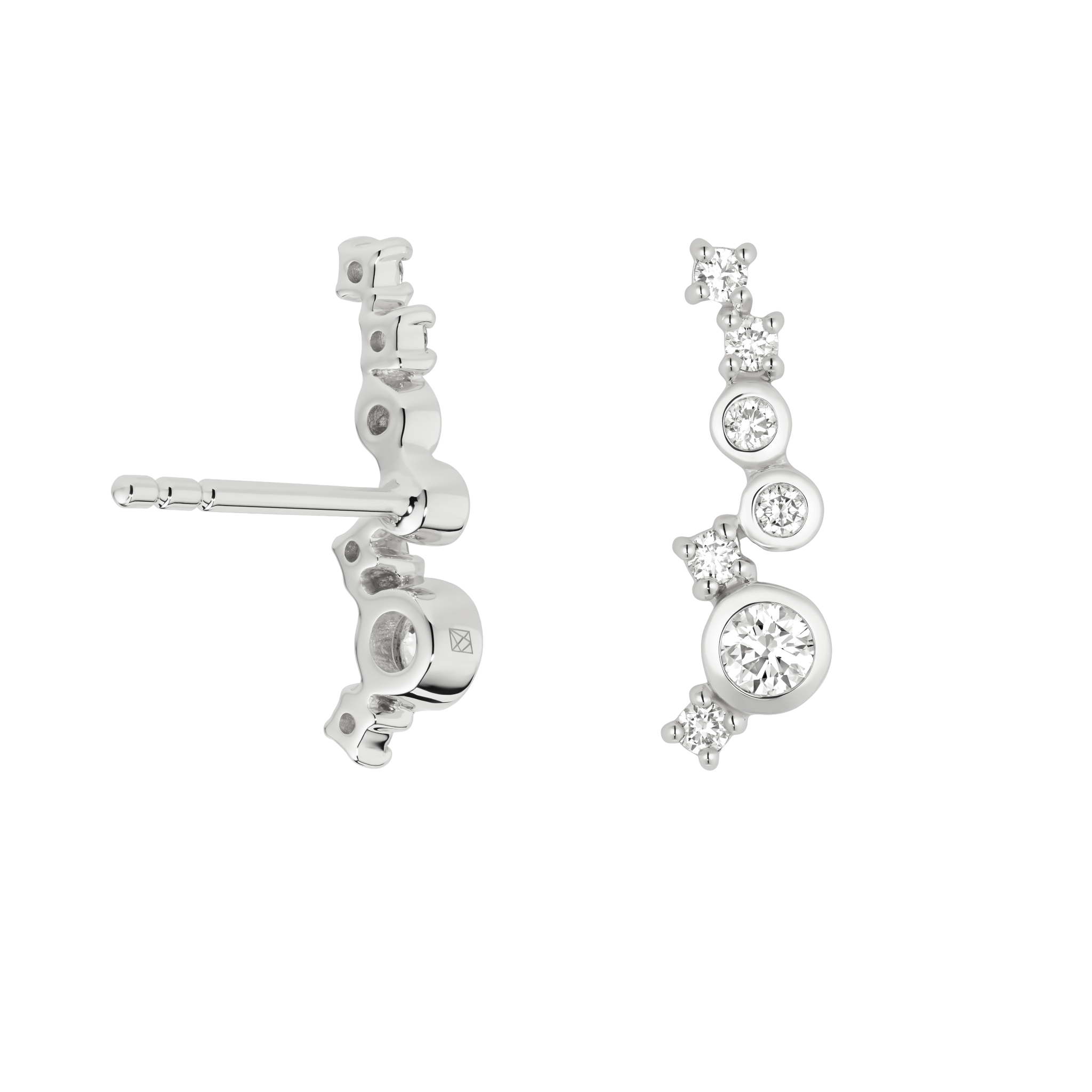 Back view of the white gold Lloyd climber studs