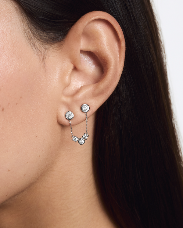 Model view of the white gold Williams earring