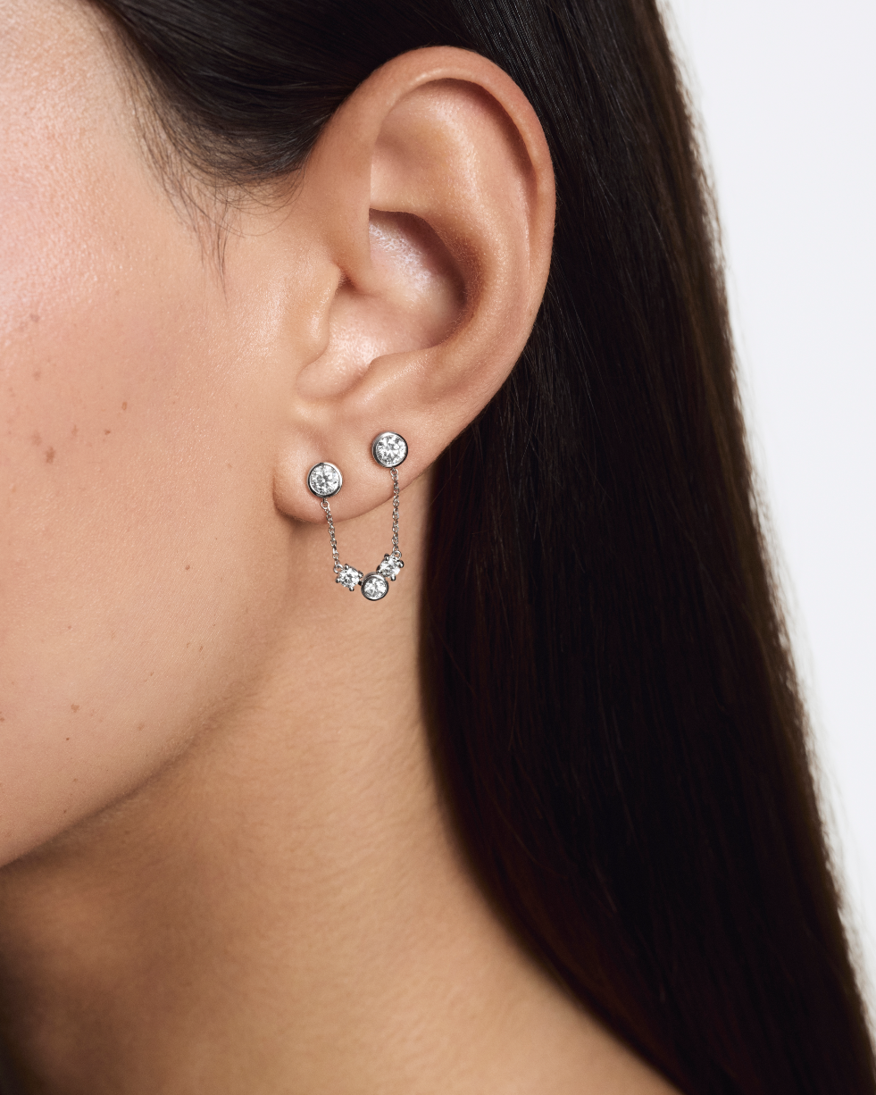 Model view of the white gold Williams earring