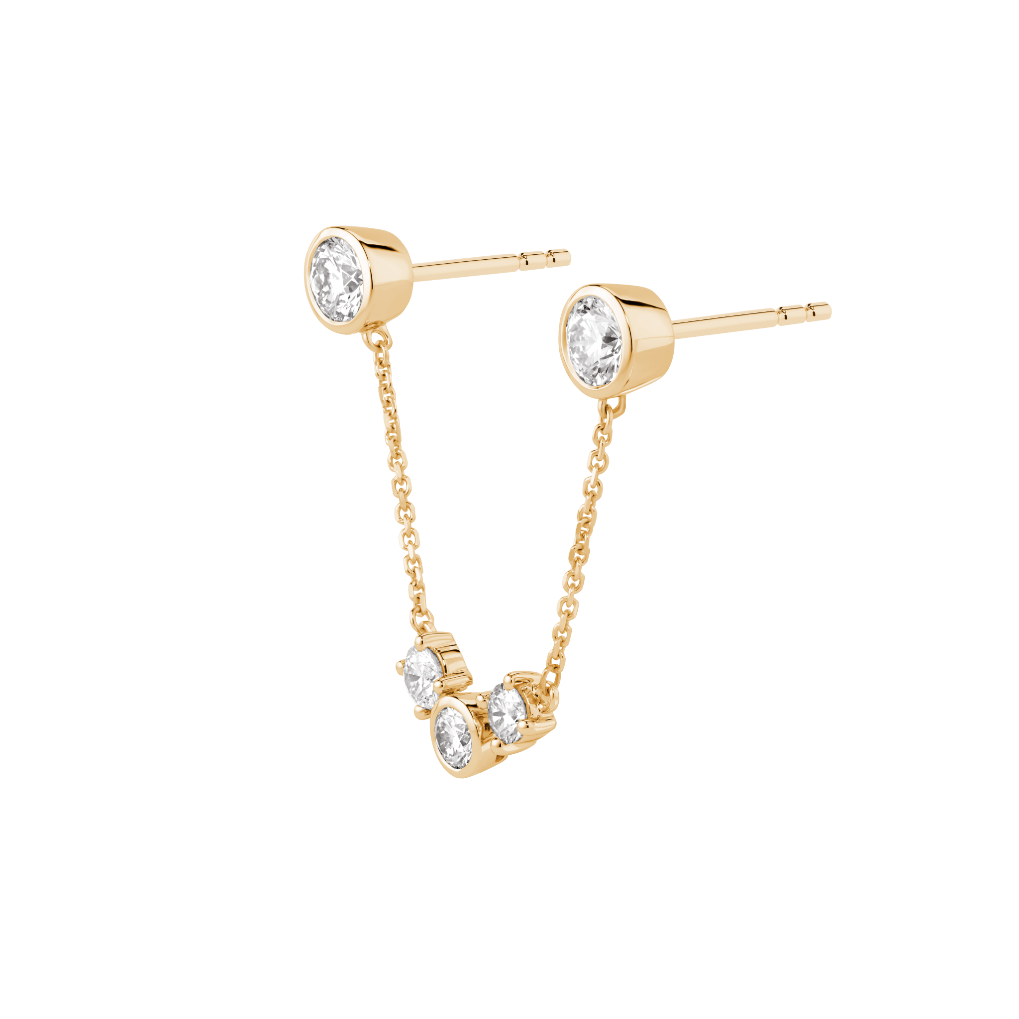 Side view of the yellow gold Williams earring