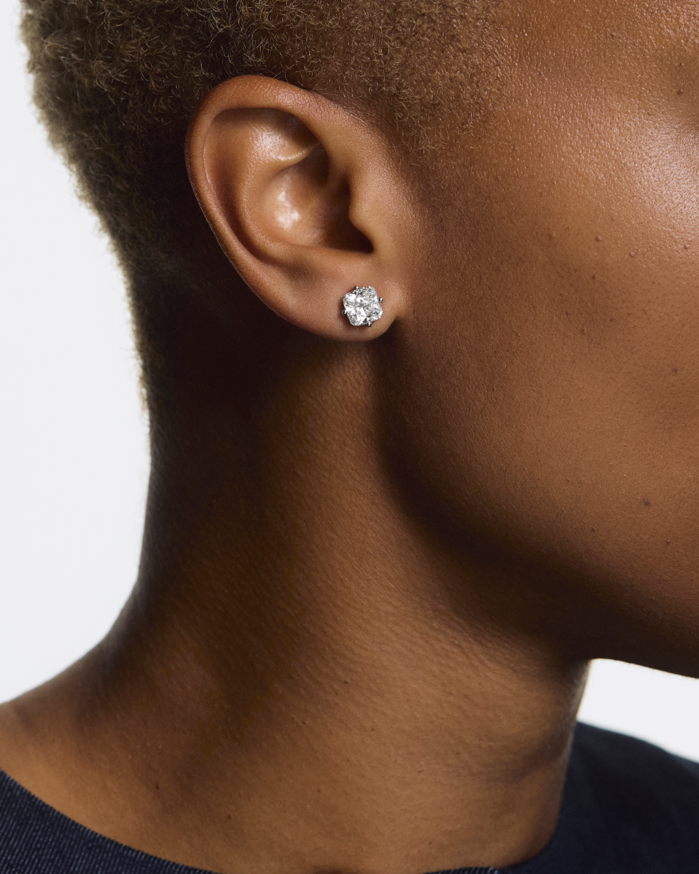 The Cushion Solitaire Studs