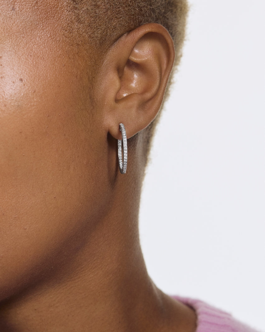 The Pavé Reverse Hoops, Medium