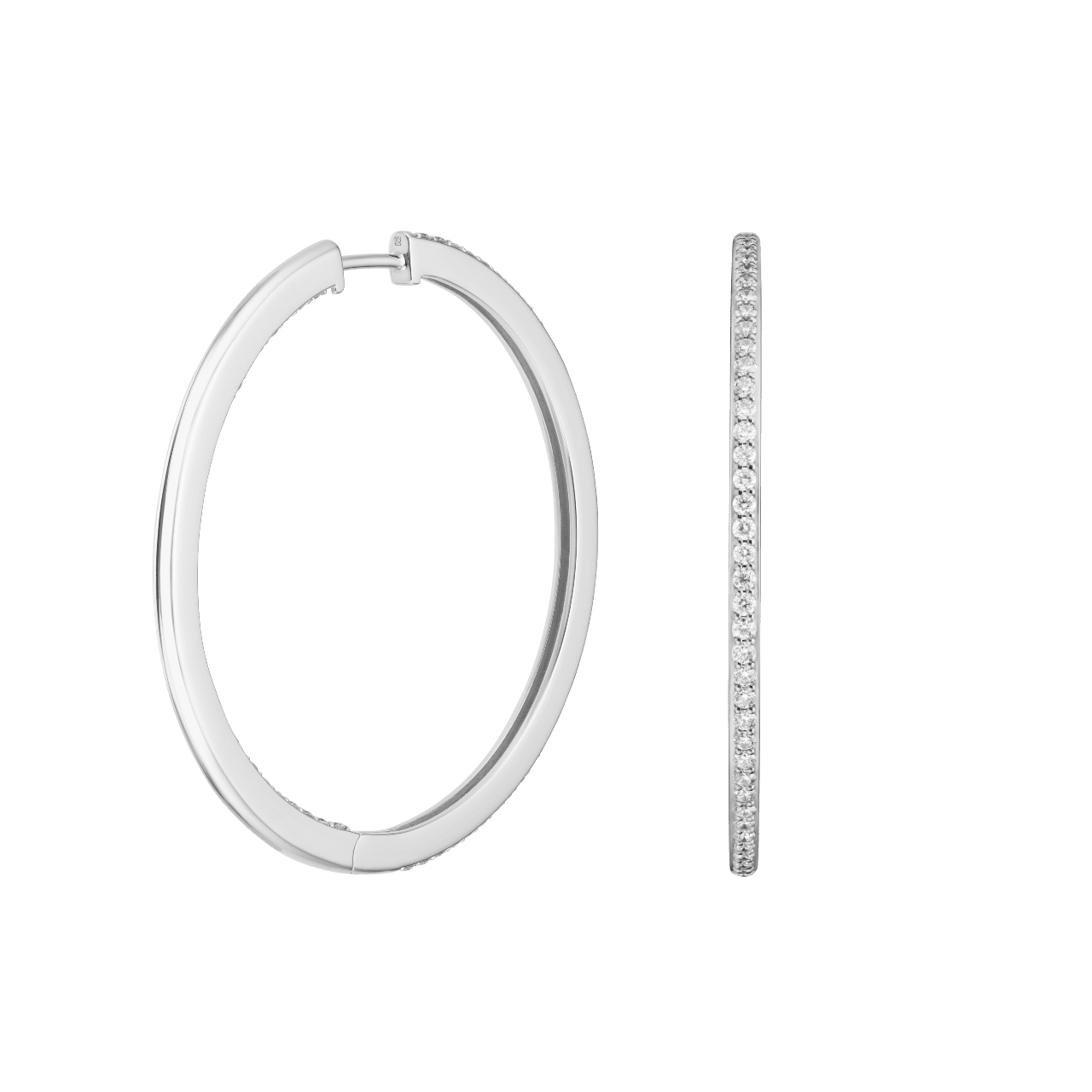 The Pavé Reverse Hoops, Large