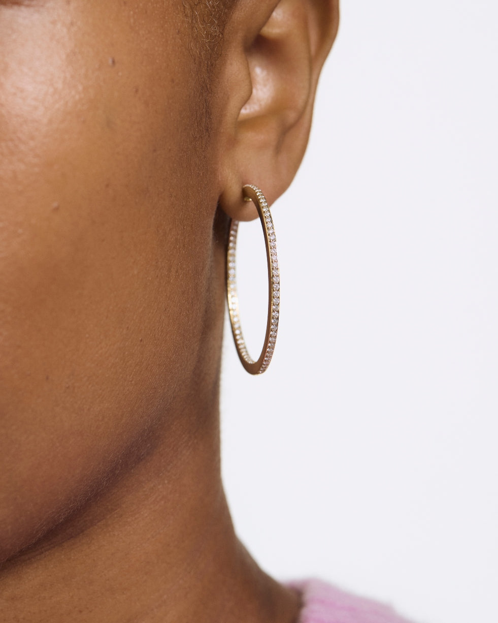 The Pavé Reverse Hoops, Large