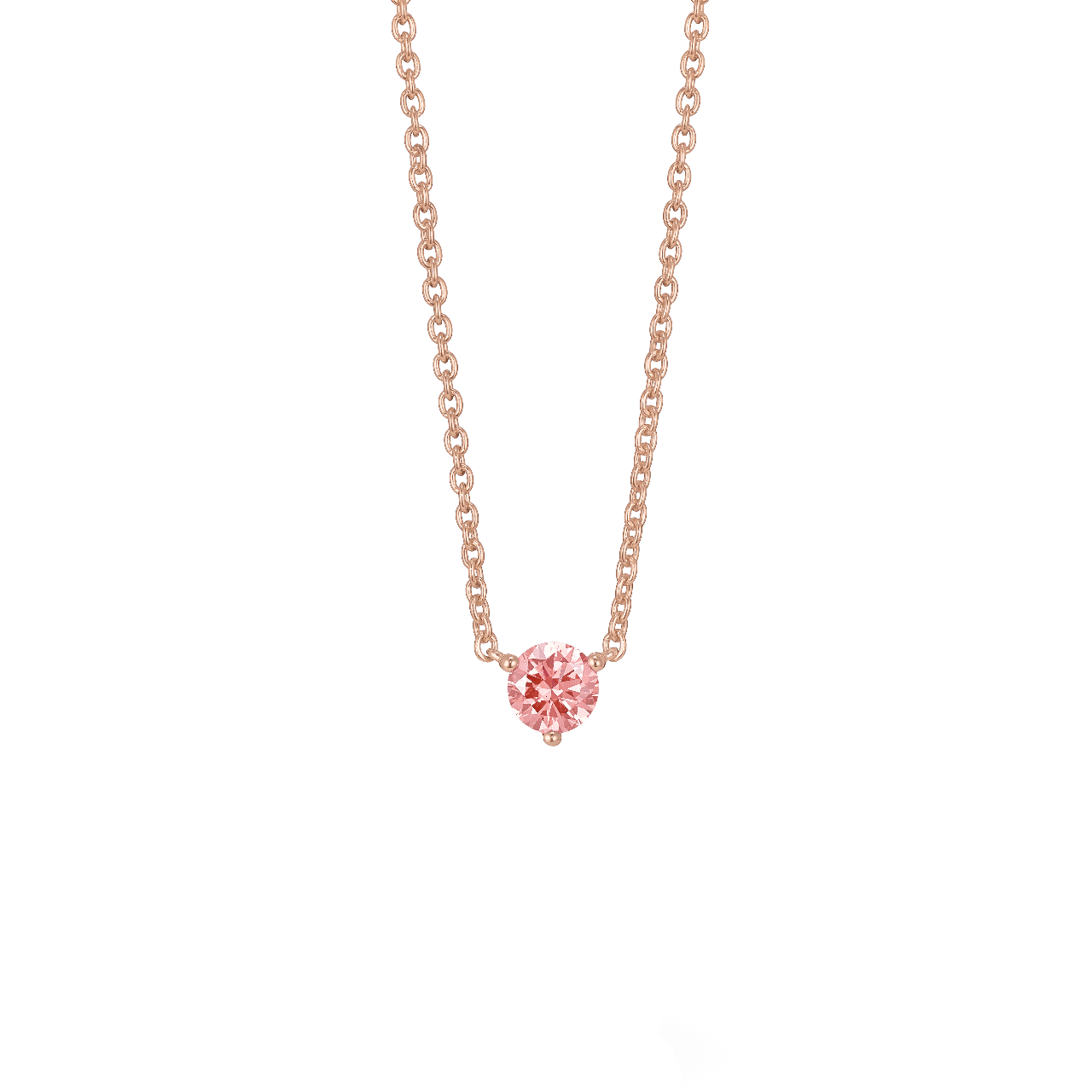 The Pink Round Brilliant Solitaire Pendant