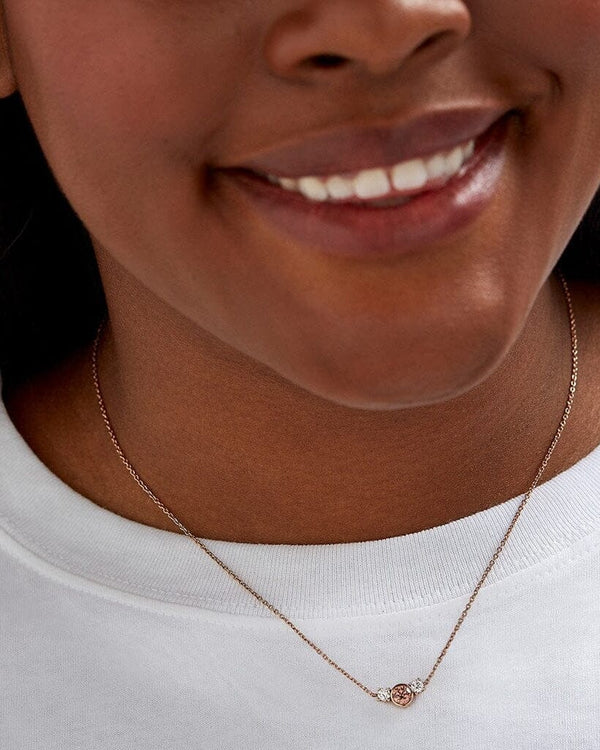 Model image of the pink three stone pendant