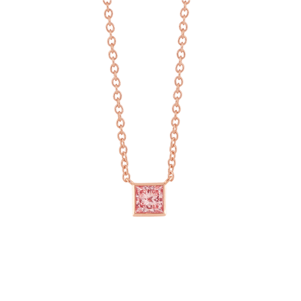 Front view of The Pink Princess Bezel Pendant