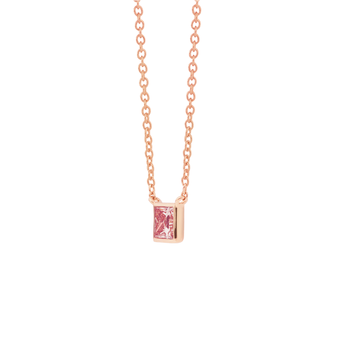 Side view of The Pink Princess Bezel Pendant