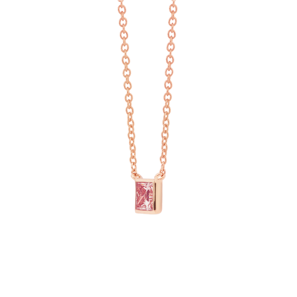 Side view of The Pink Princess Bezel Pendant