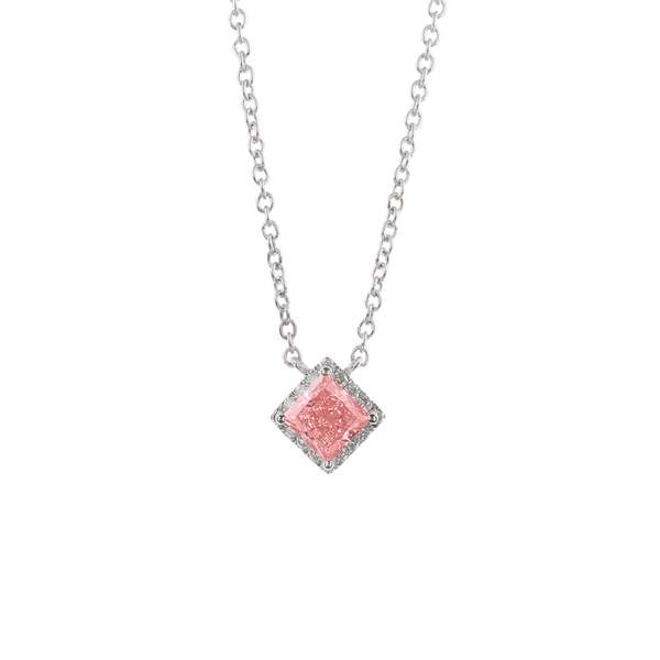 Front view of The Pink Princess Halo Pendant