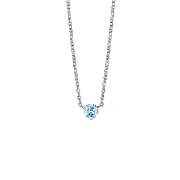 The Blue Round Brilliant Solitaire Pendant Necklaces Lightbox Jewelry 