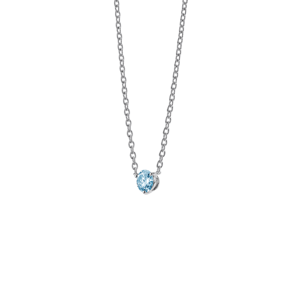 The Blue Round Brilliant Solitaire Pendant Necklaces Lightbox Jewelry 