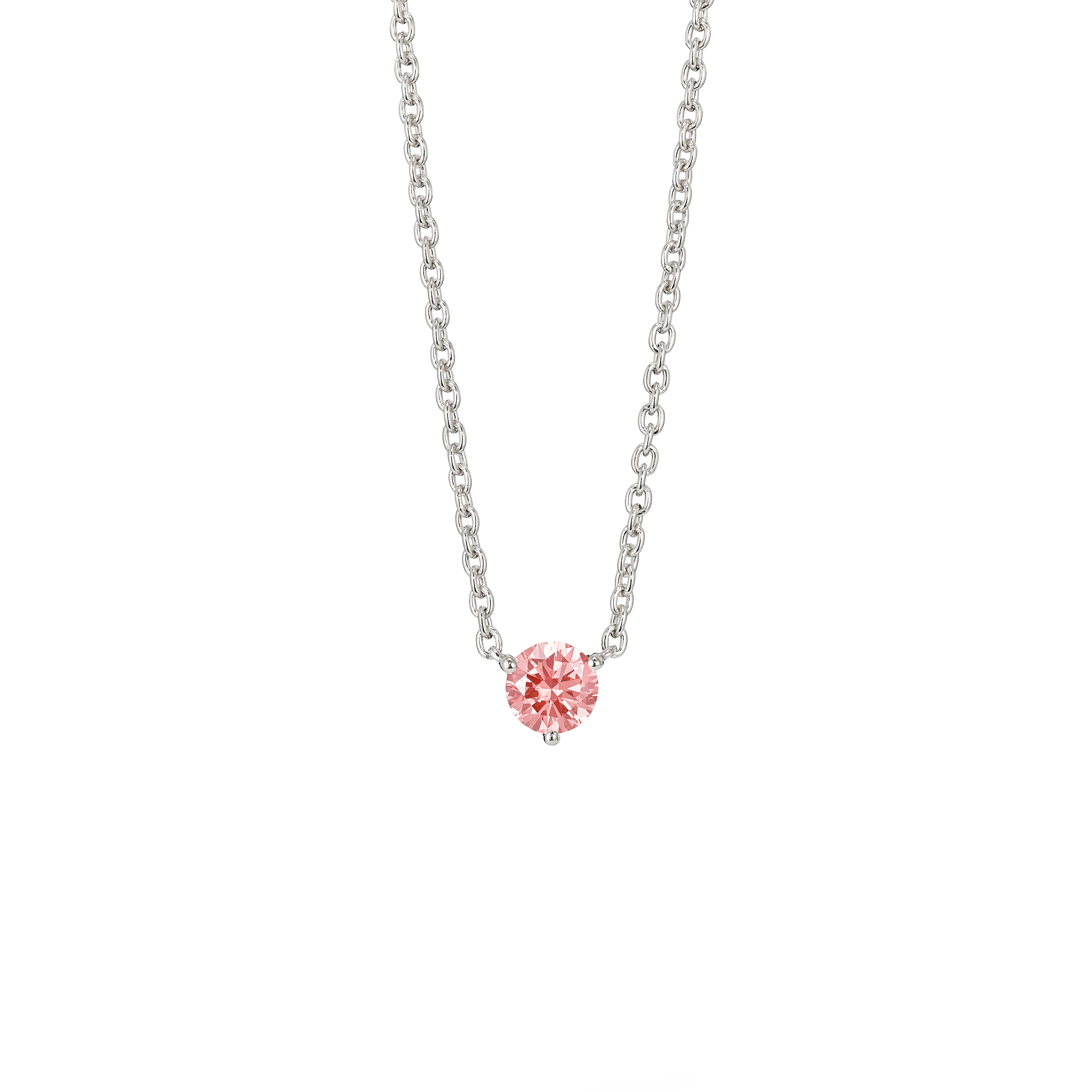 The Pink Round Brilliant Solitaire Pendant