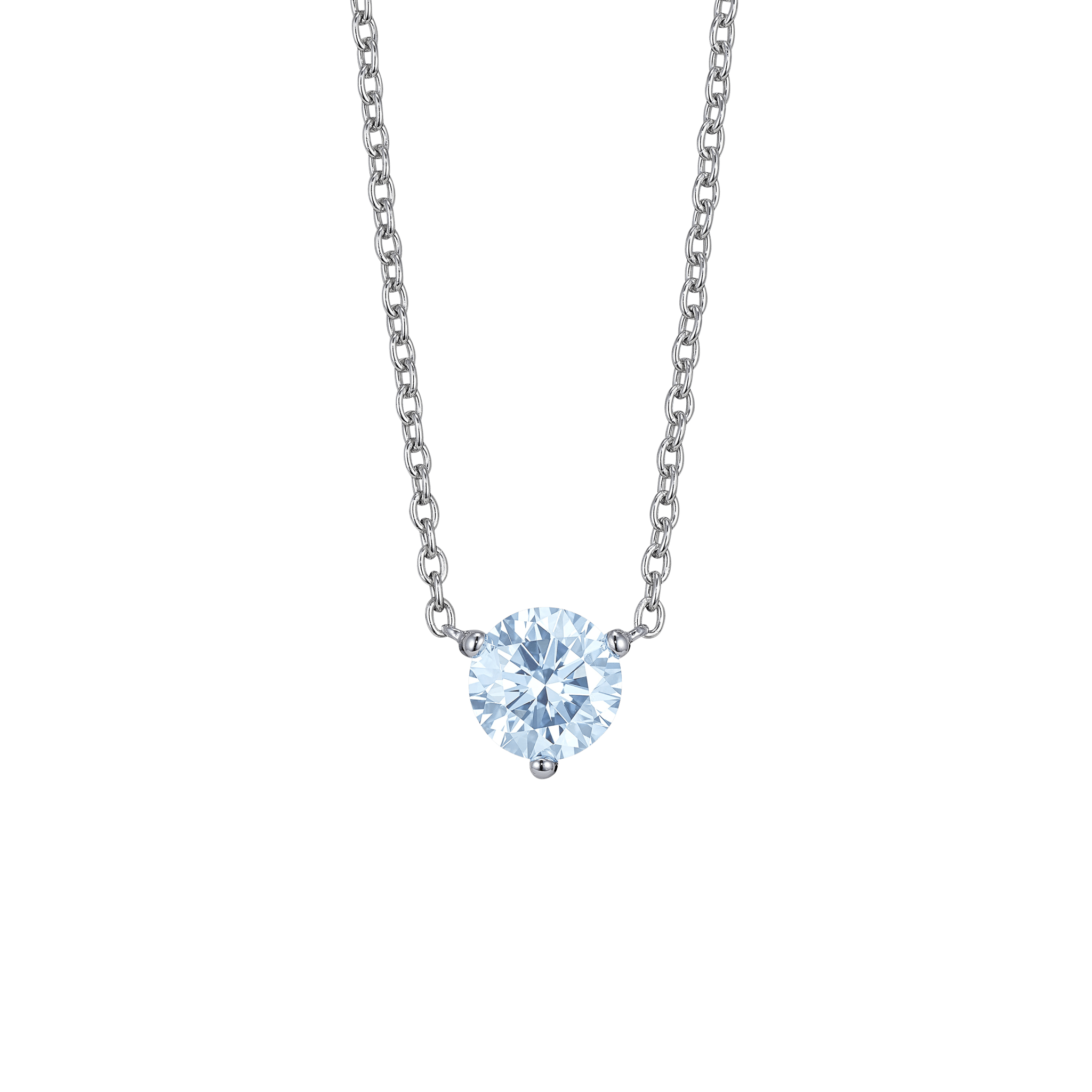 The Blue Round Brilliant Solitaire Pendant