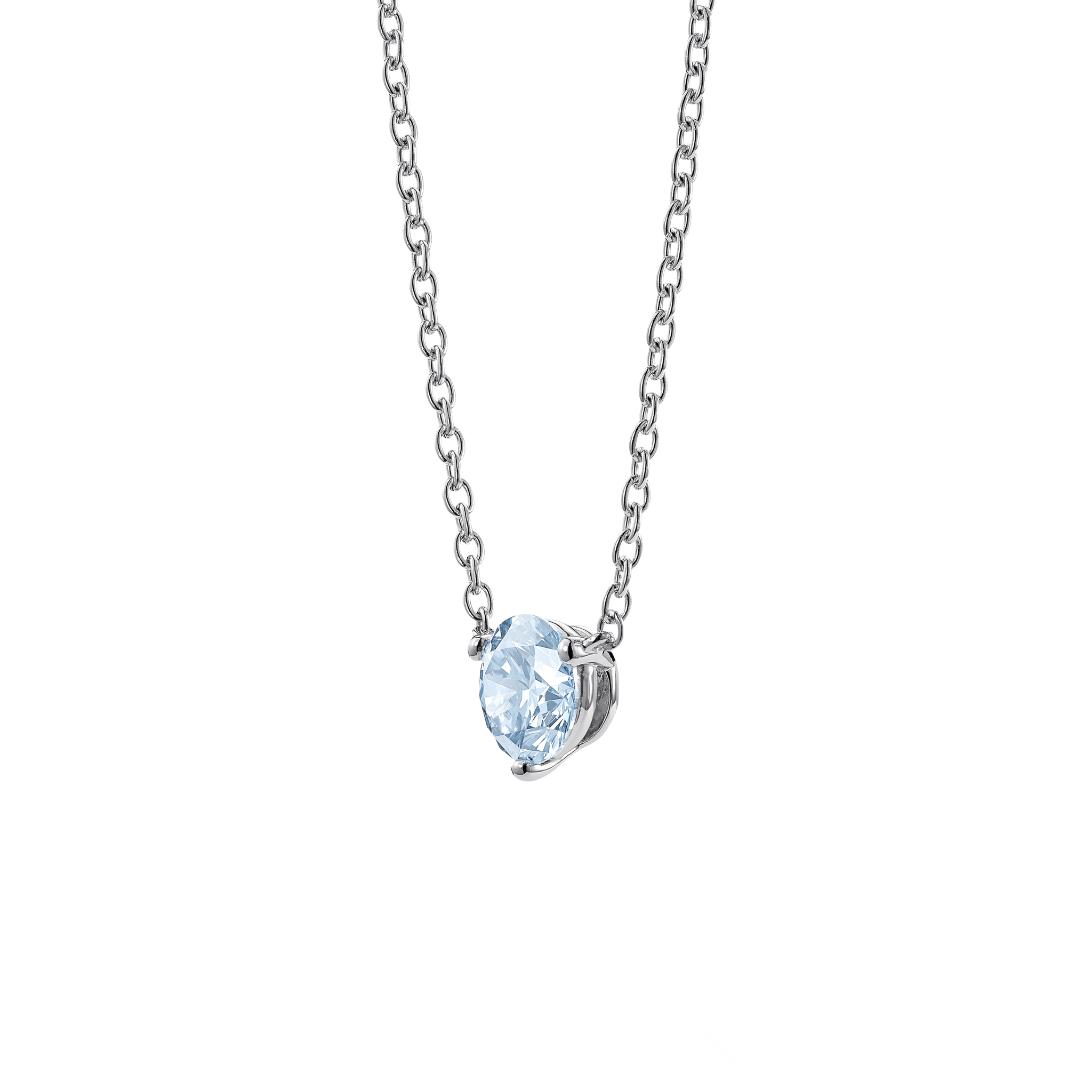 The Blue Round Brilliant Solitaire Pendant