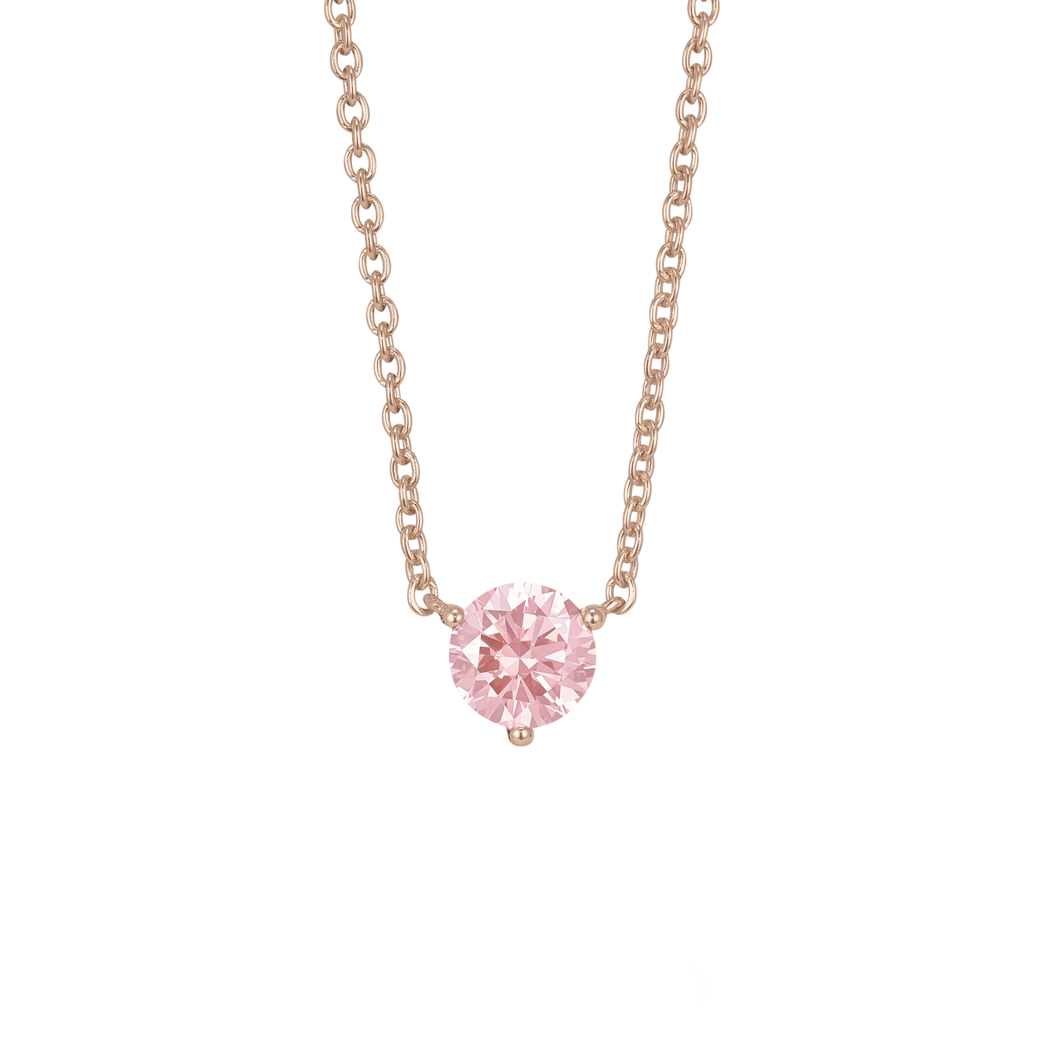 The Pink Round Brilliant Solitaire Pendant