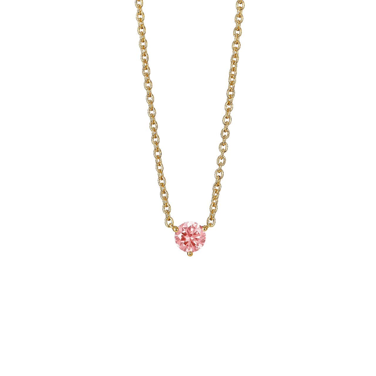 The Pink Round Brilliant Solitaire Pendant