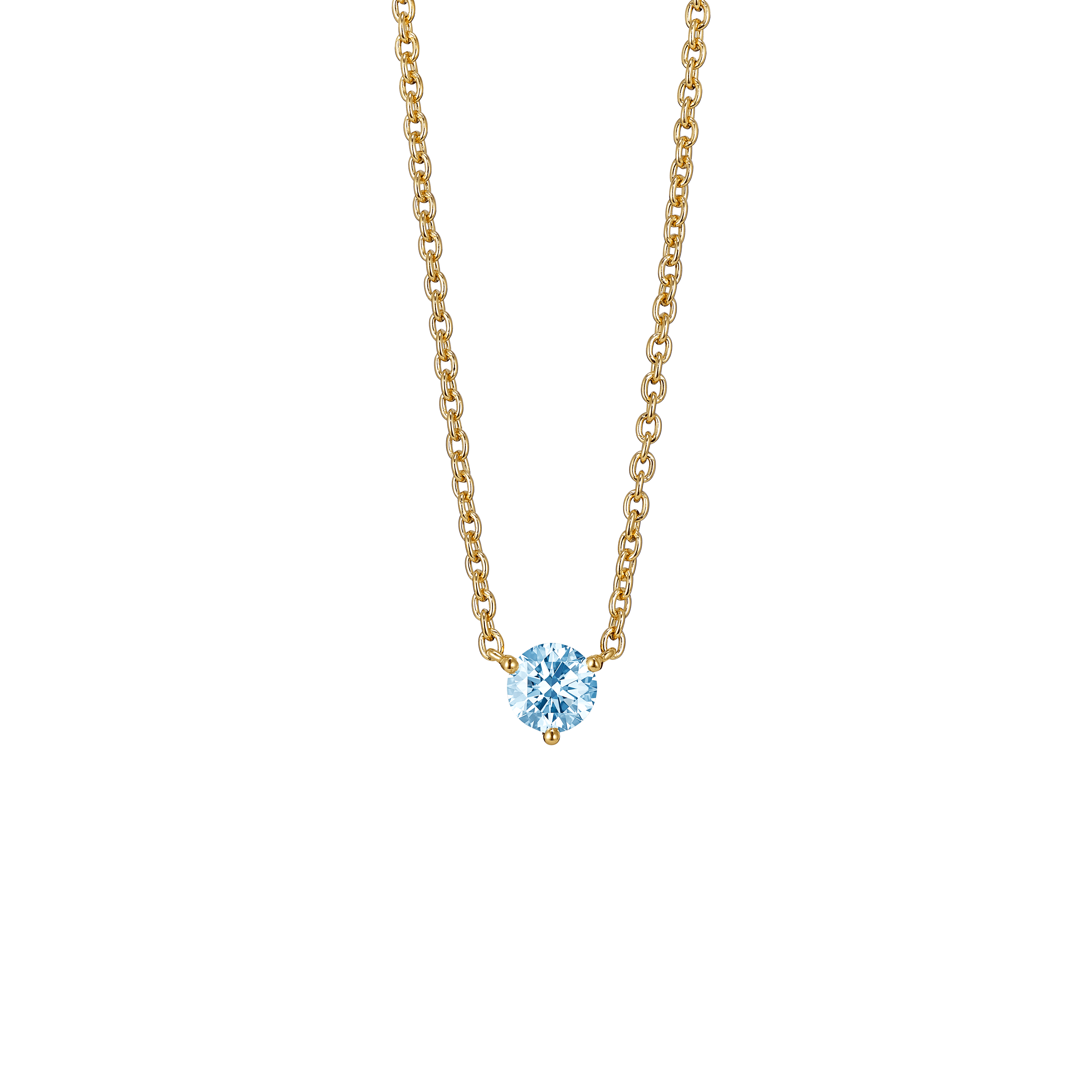 The Blue Round Brilliant Solitaire Pendant