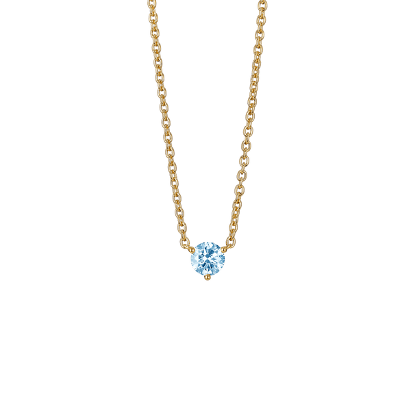 The Blue Round Brilliant Solitaire Pendant Necklaces Lightbox Jewelry 