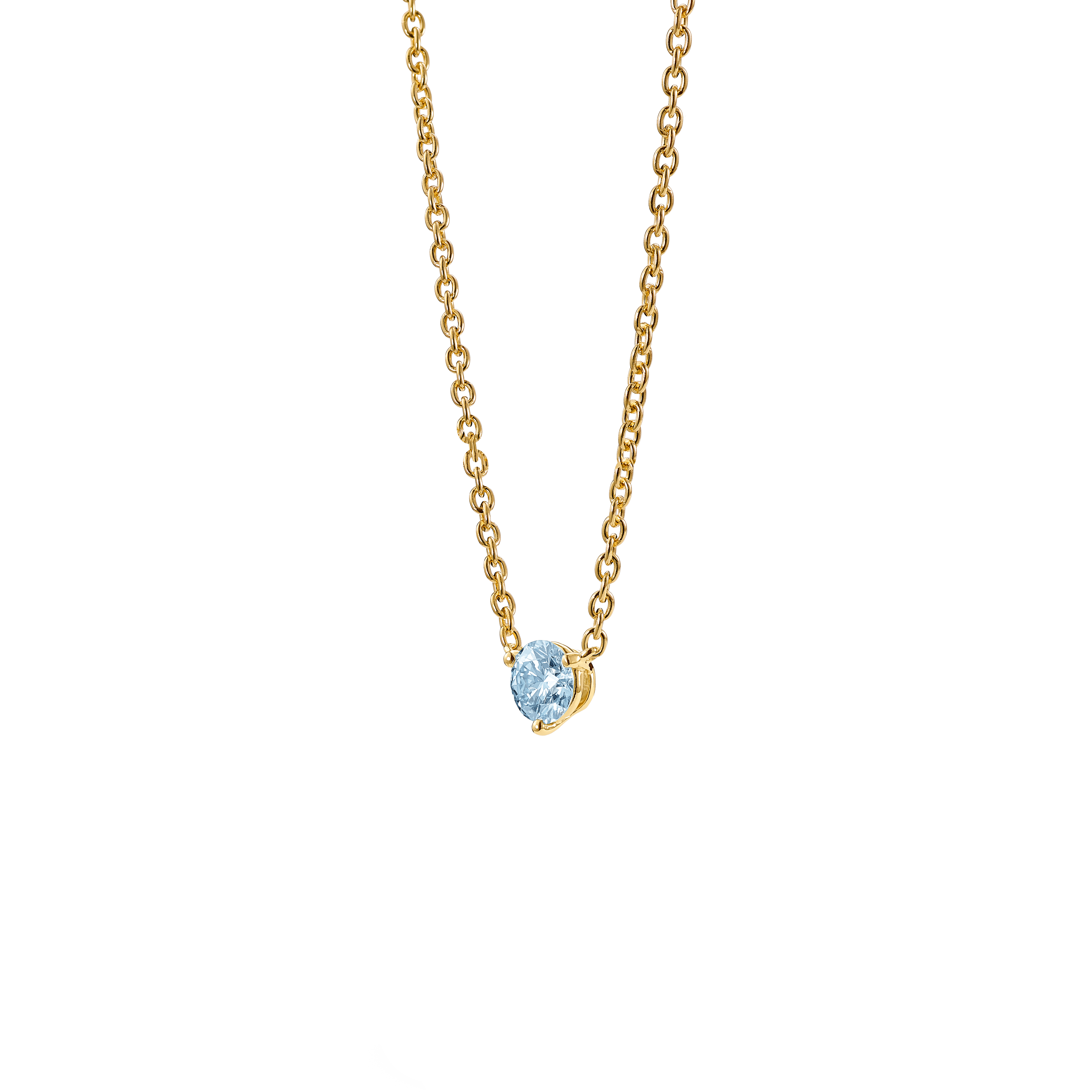 The Blue Round Brilliant Solitaire Pendant Necklaces Lightbox Jewelry 