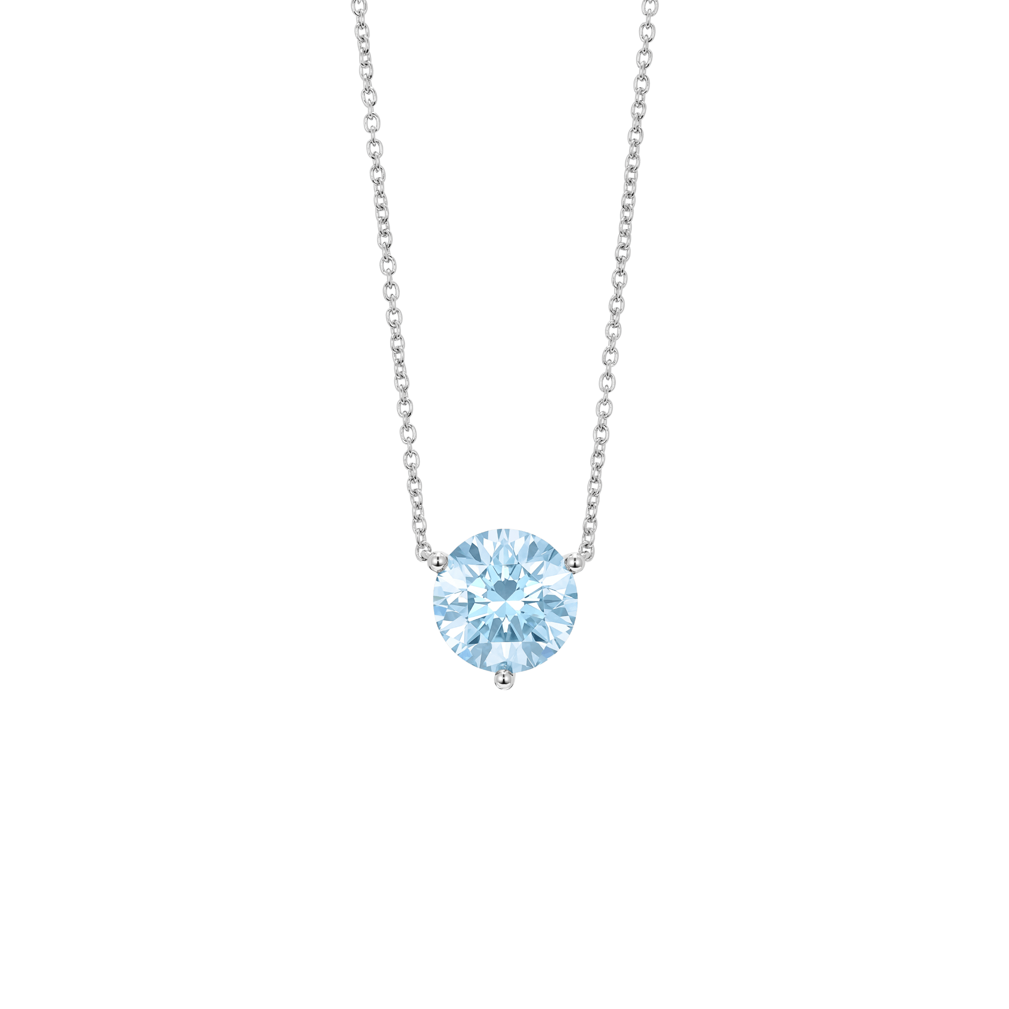 The Blue Round Brilliant Solitaire Pendant