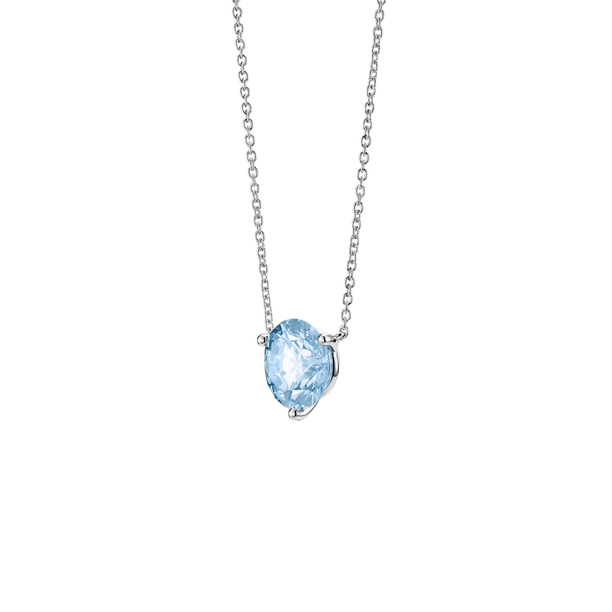 The Blue Round Brilliant Solitaire Pendant