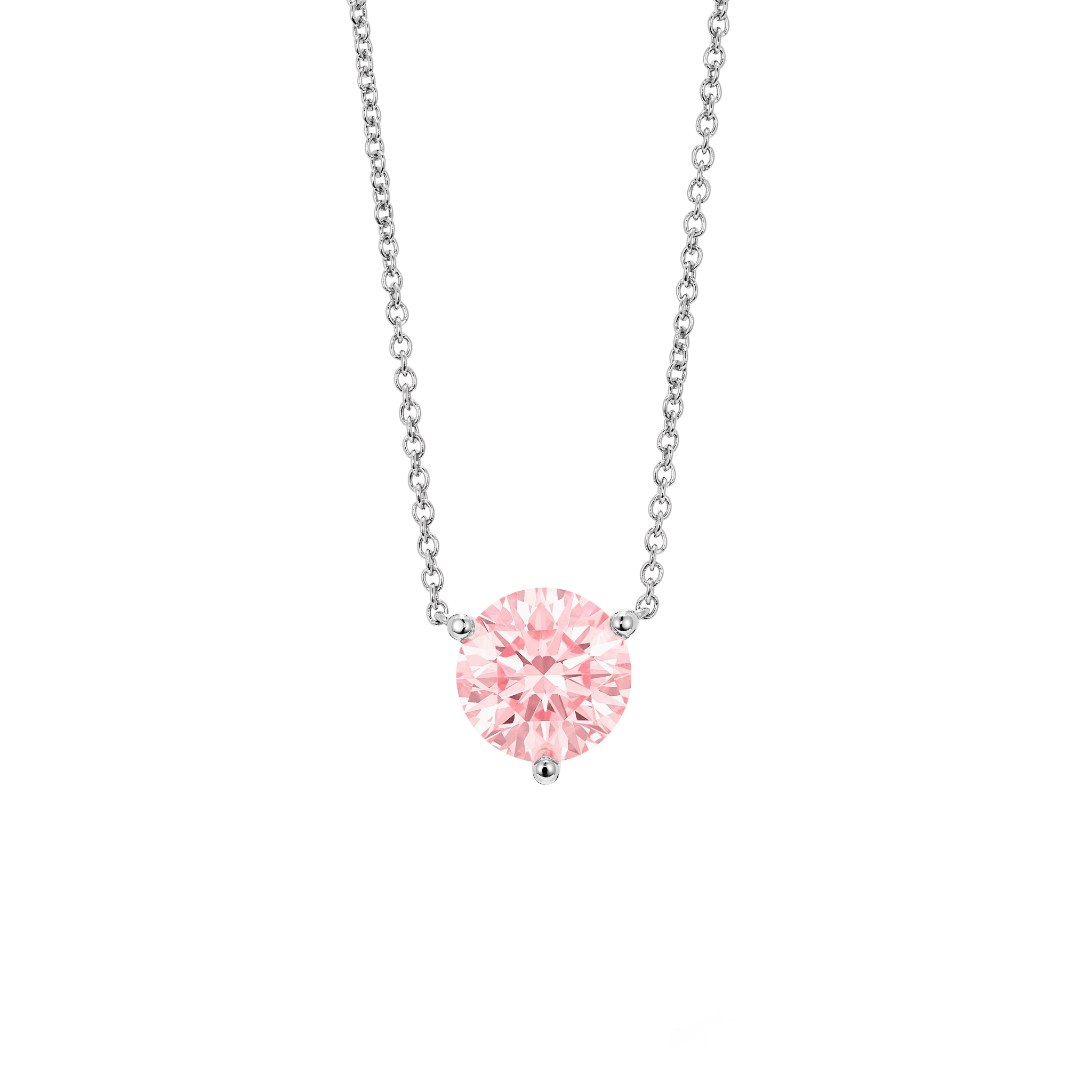 The Pink Round Brilliant Solitaire Pendant