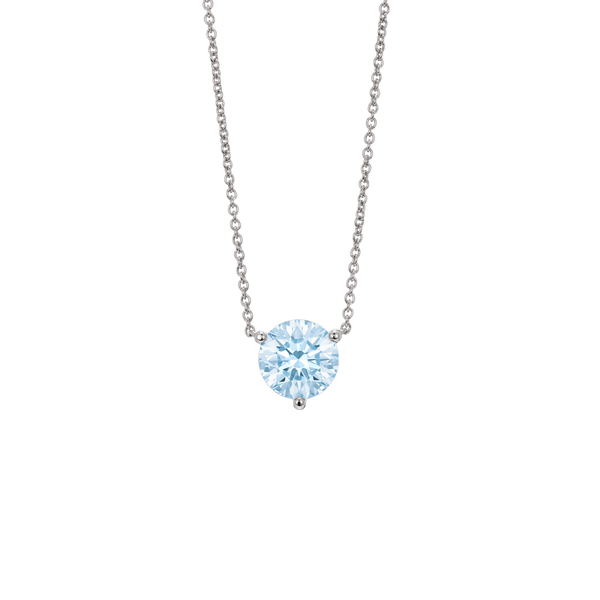 The Blue Round Brilliant Solitaire Pendant Necklaces Lightbox Jewelry 